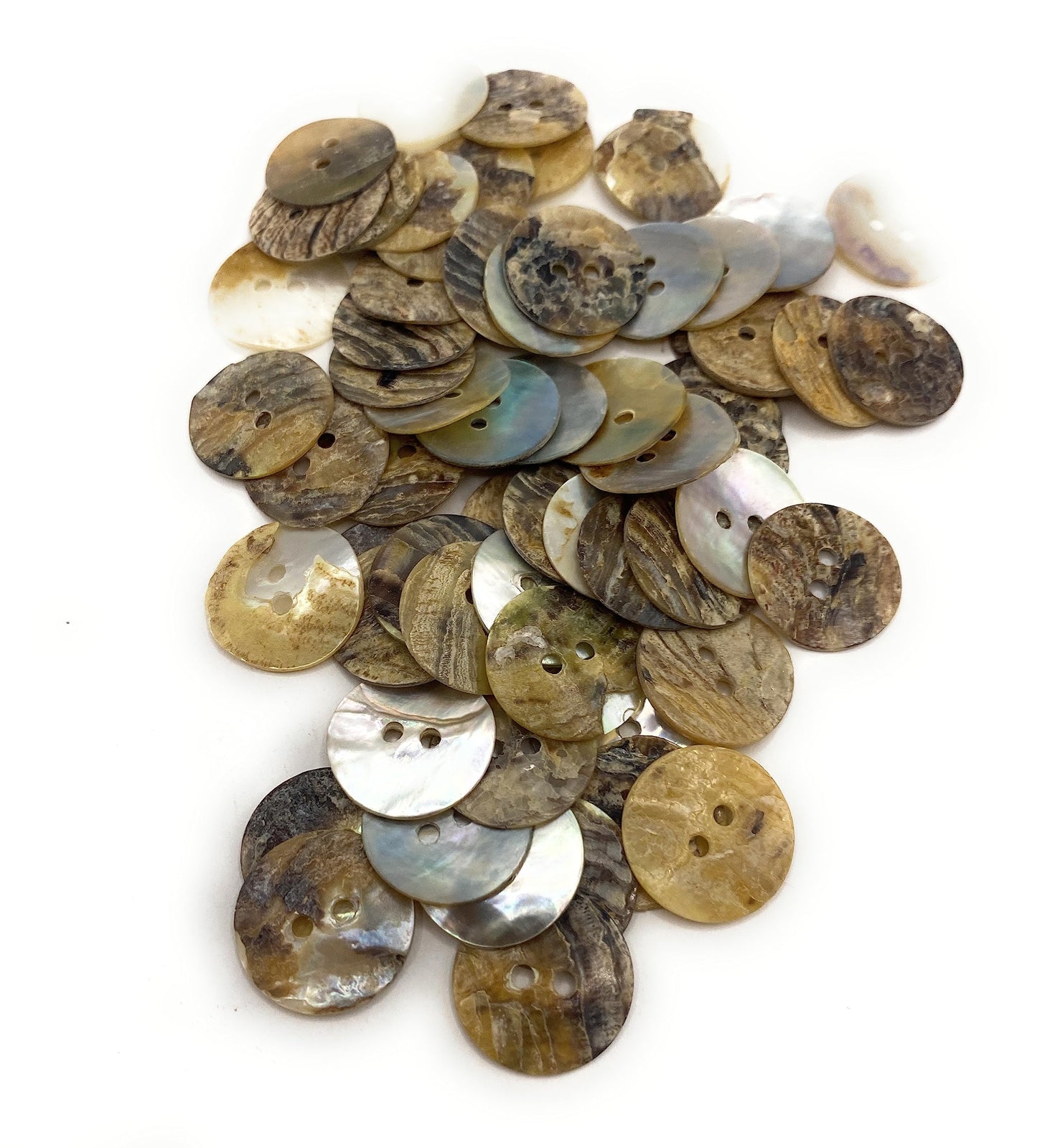 KnitForLess 20Pcs Mother of Pearl Shell Buttons 2 Hole Knitting Crafts Scrapbook 10/12/15/18/20mm