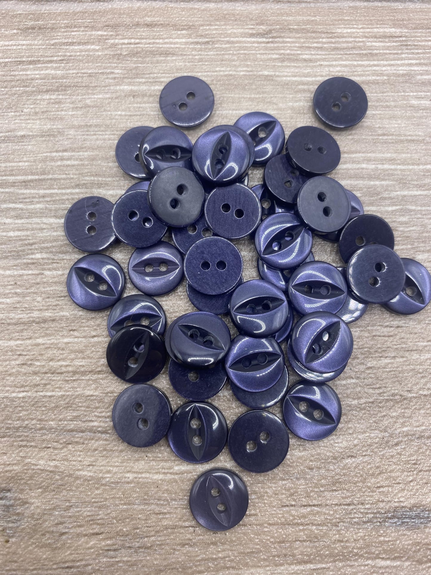 KnitForLess 100Pcs 11mm Fisheye Buttons Polyester Baby Cardigans Knitting Sewing Navy