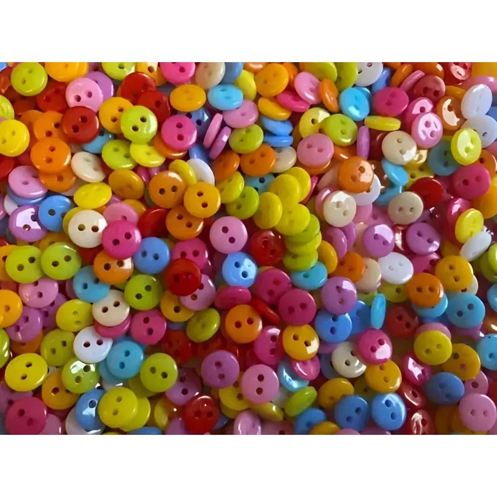 Colorful two-hole buttons.