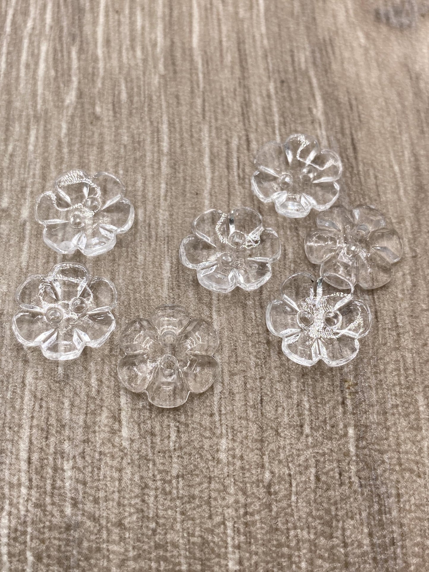 KnitForLess 13mm Buttons 7 Colours Clear Rose Flower Baby Cardigans Knitting Crafts Pack of 10