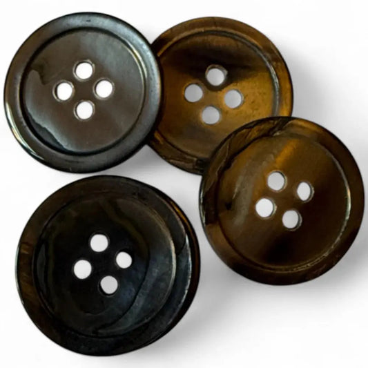 Four-hole brown buttons.