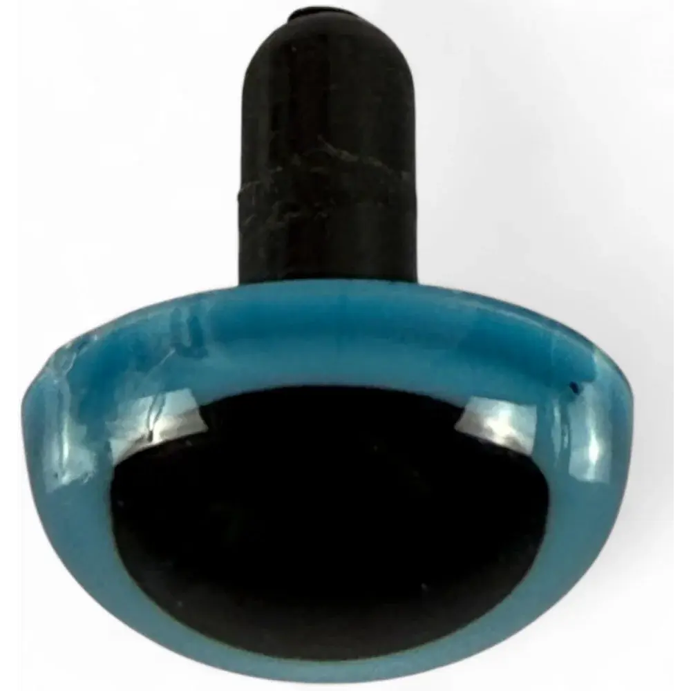 Blue and black fishing lure eye.
