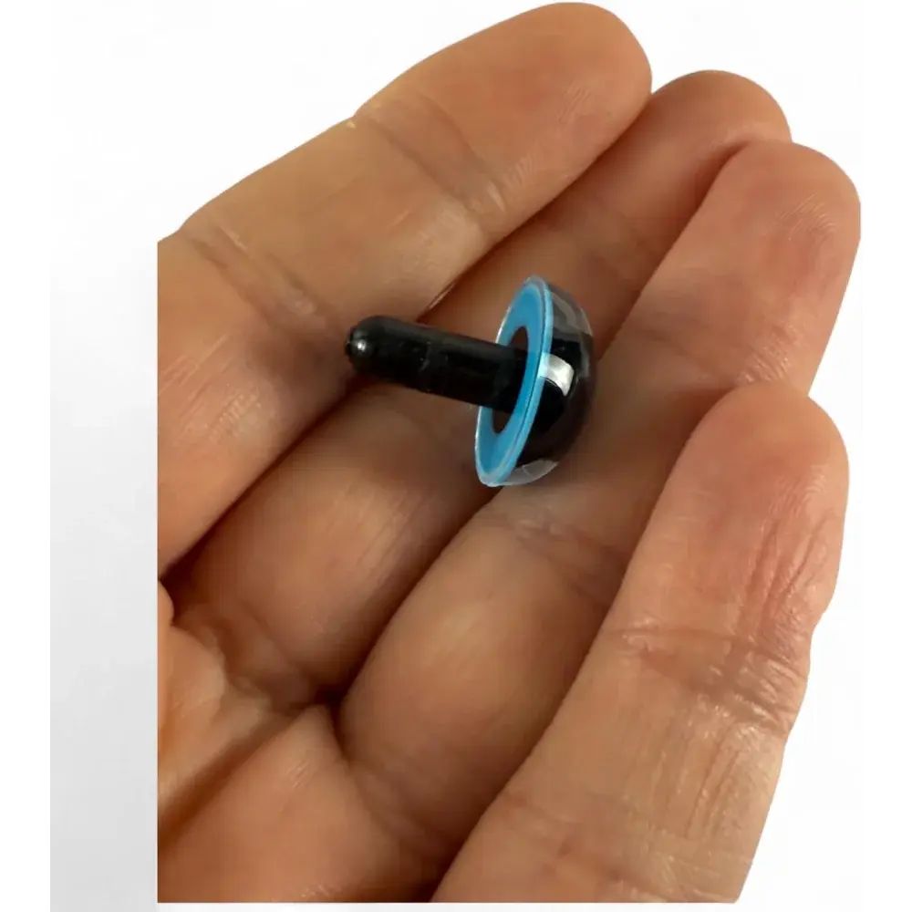 Black and blue safety eye.