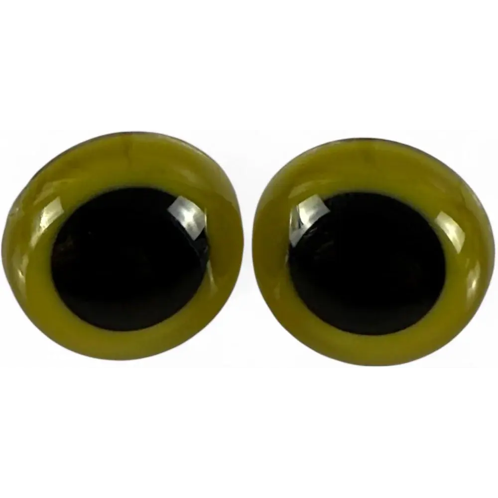 Pair of yellow and black googly eyes.