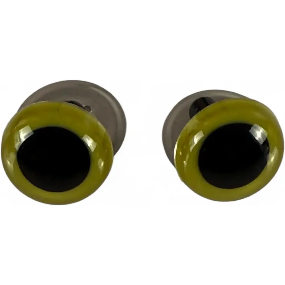 Two yellow and black googly eyes.