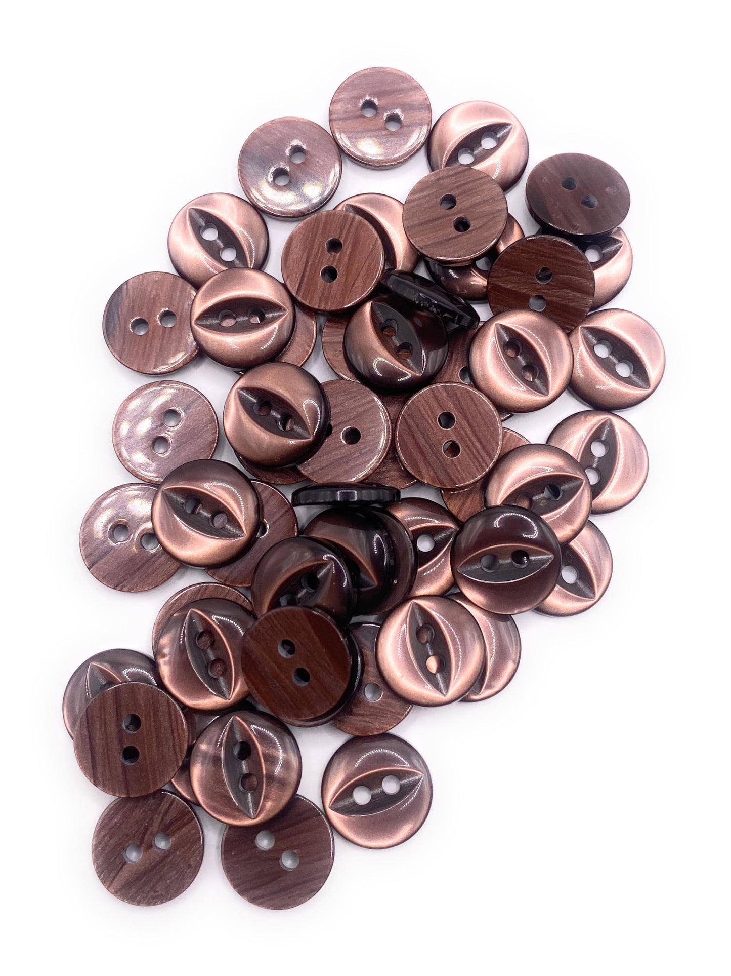 Fisheye Buttons 2 Hole Adult Knitting Pack of 10 (48 Dark Brown 16.5mm)