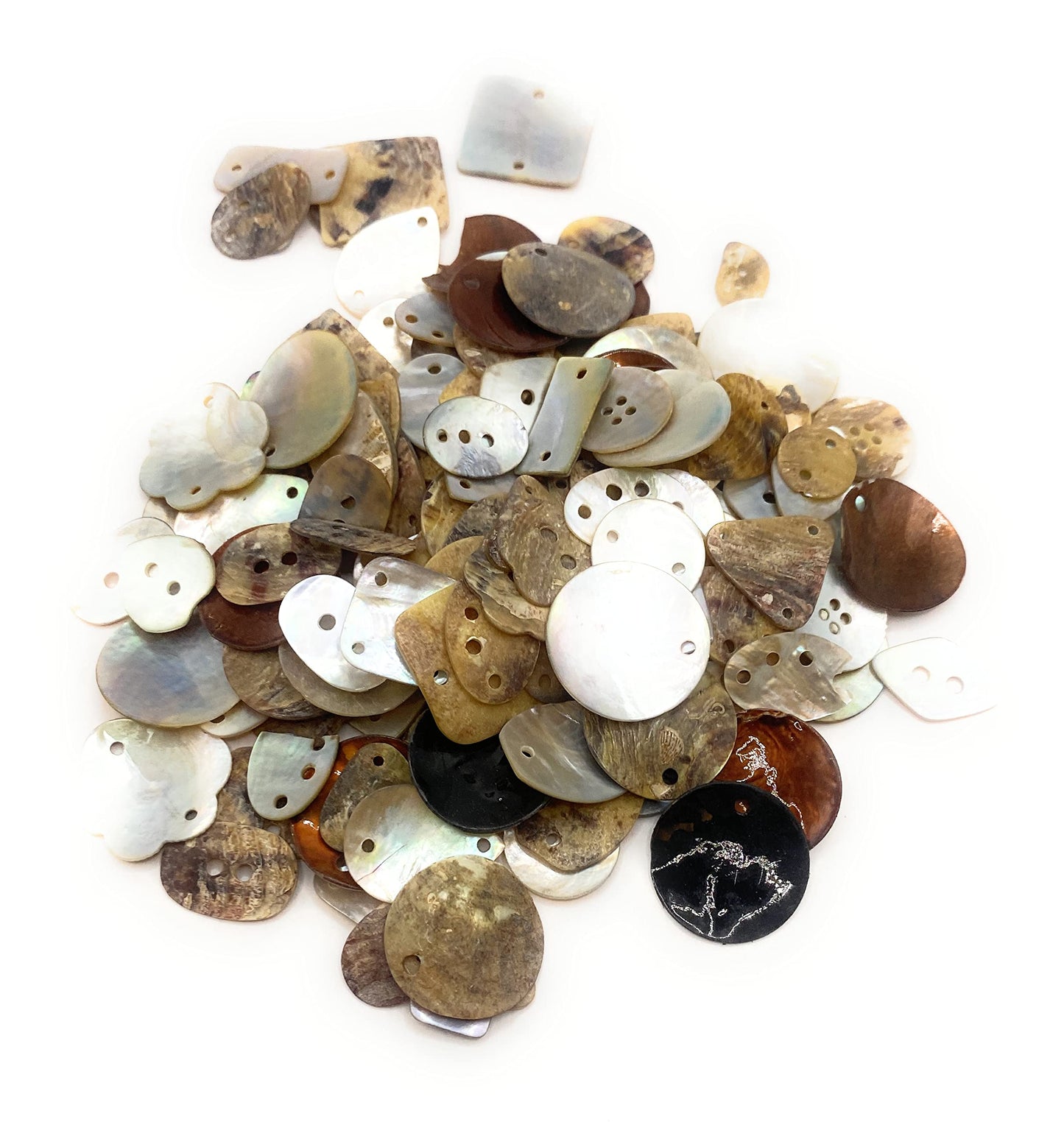 KnitForLess Natural Shell Mother of Pearl Buttons 1 Hole to 4 Many Sizes Sewing Jewelry Making Knitting Scrapbooking