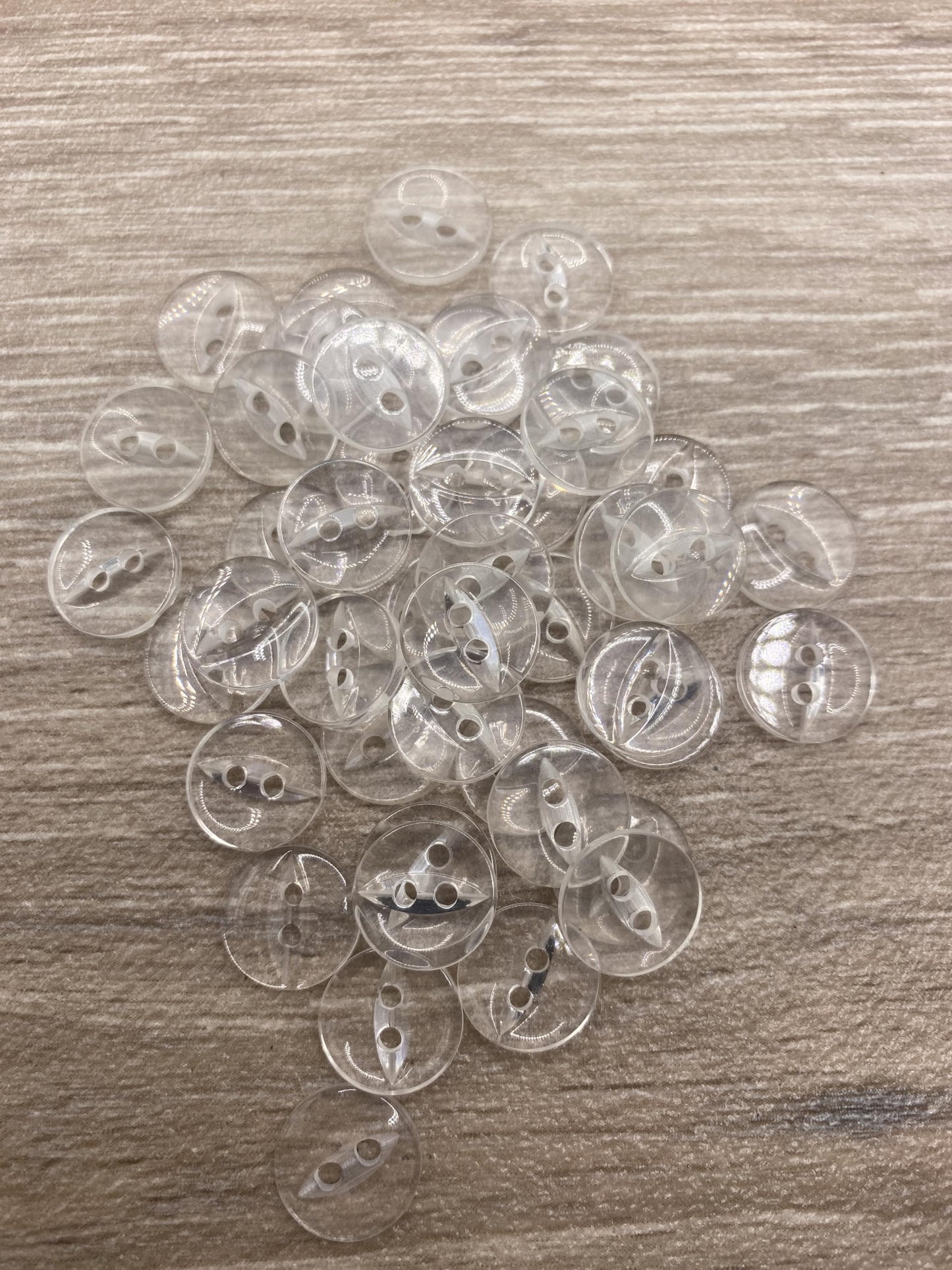 Fisheye Buttons 3 Sizes 2 Hole Baby Knitting Pack of 10 (50 Clear 16.5mm)