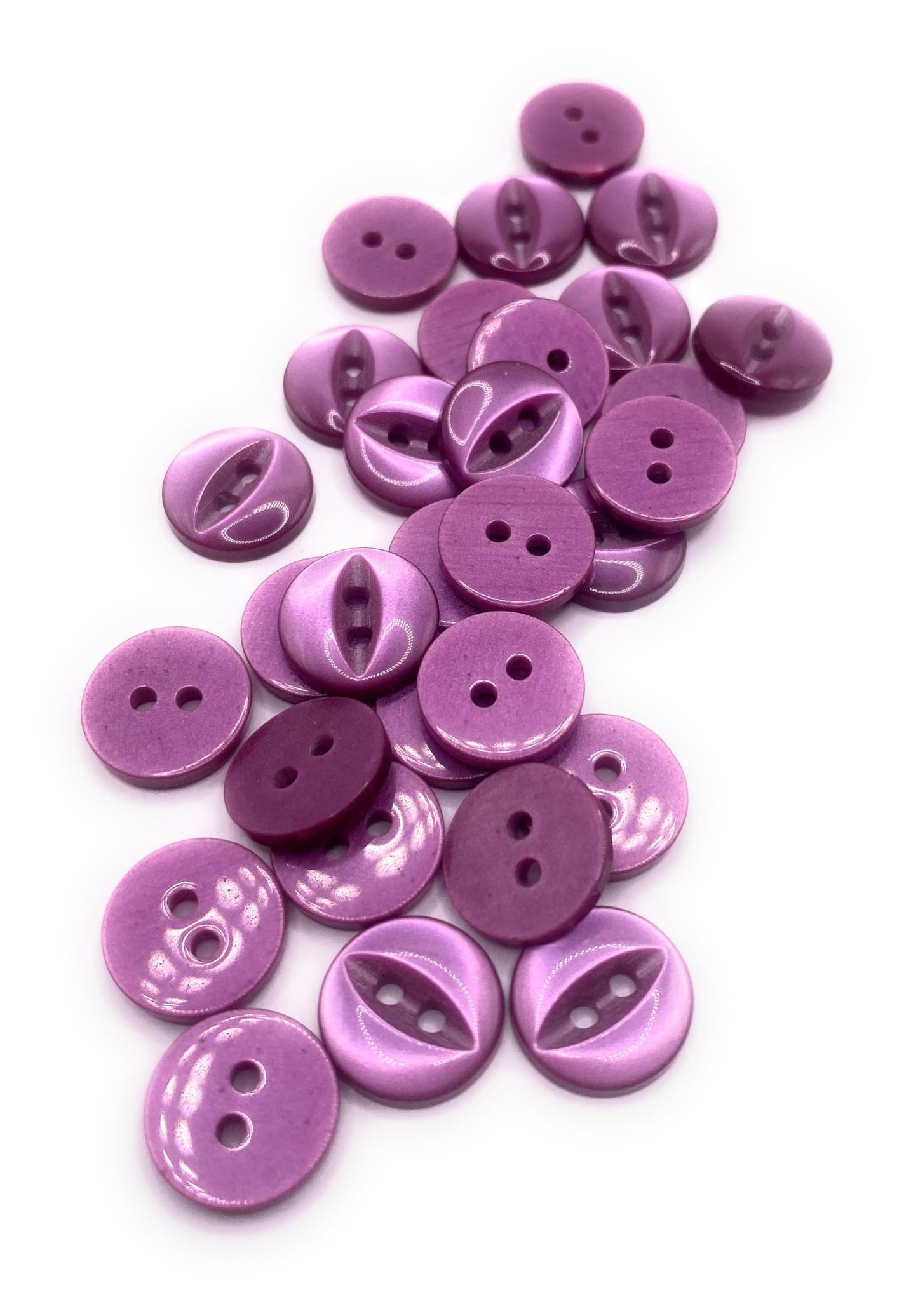 Fisheye Buttons 3 Sizes 2 Hole Baby Knitting Pack of 10 (02 Plum 16.5mm)