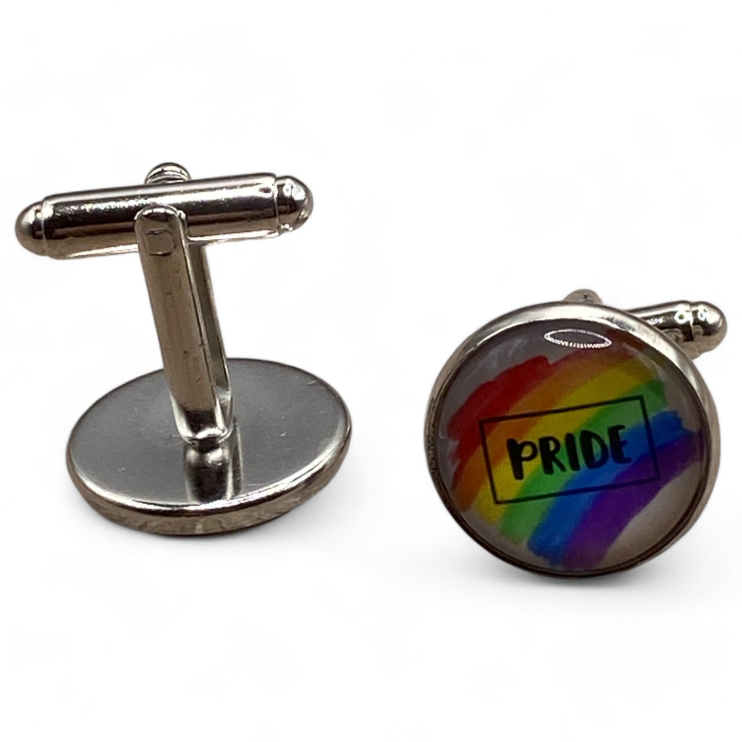 James Turley Jewellery LGBTQ + Pride Sleeve Cufflinks 1 Pair Stainless Steel Wedding Gift