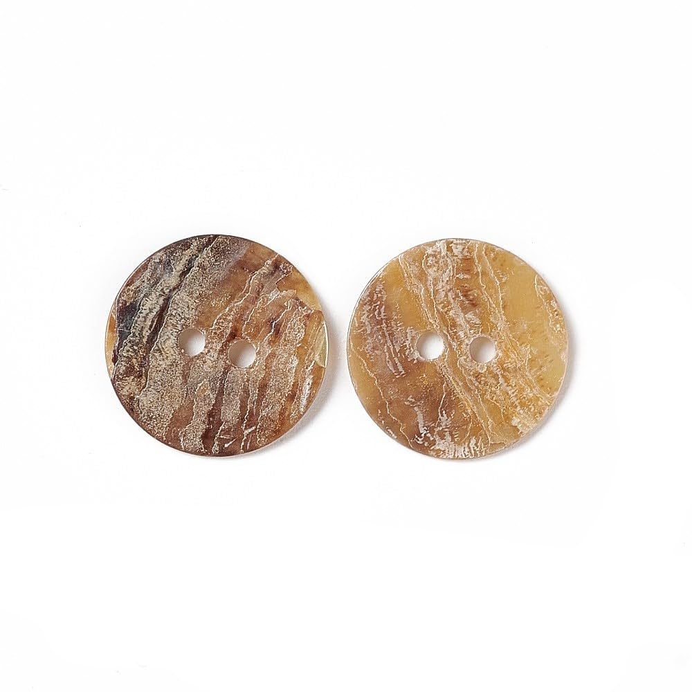 KnitForLess 20Pcs Mother of Pearl Shell Buttons 2 Hole Knitting Crafts Scrapbook 10/12/15/18/20mm