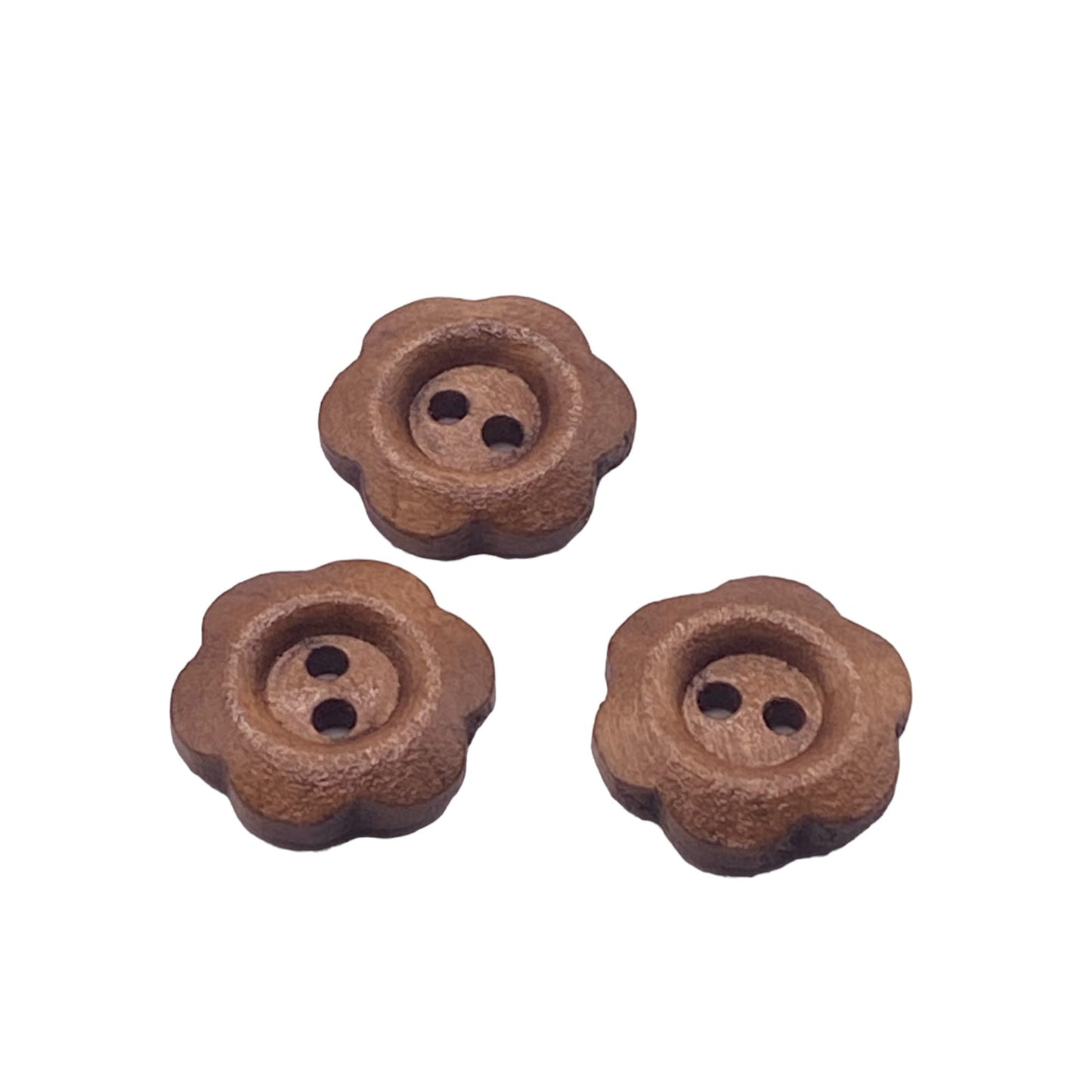 KnitForLess 10Pcs 14mm Wooden Flower Buttons for Embroidery Sewing Knitting 2 Hole Childrens Cardigans
