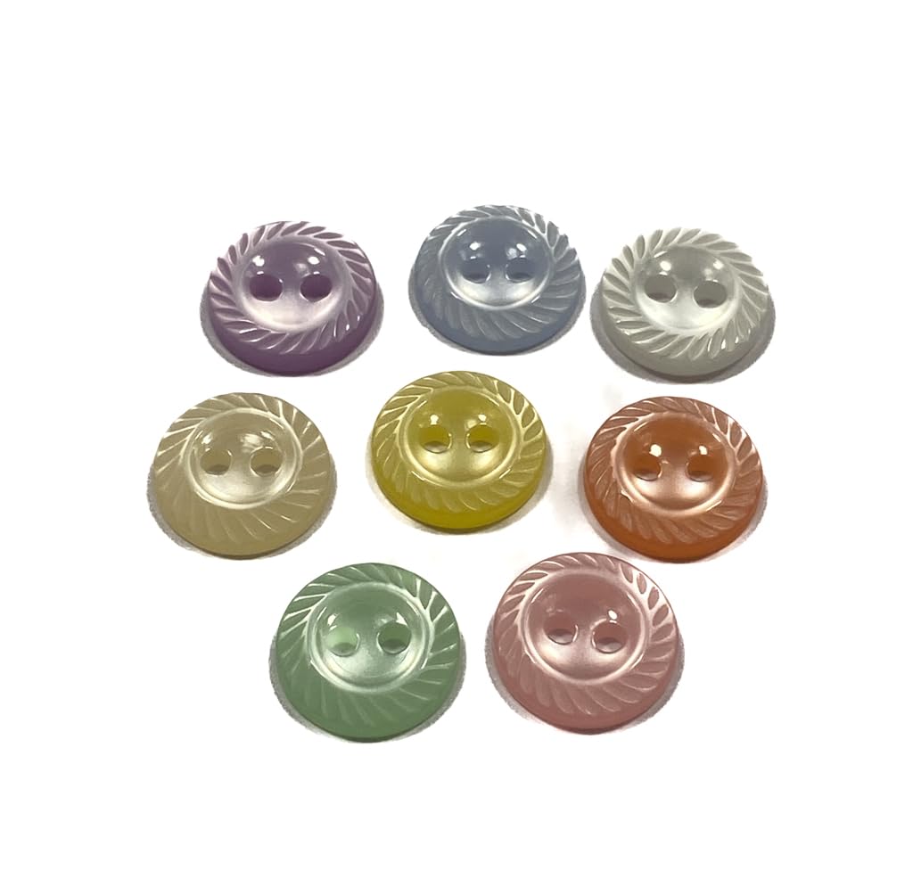 KnitForLess 10Pcs 11mm Milled Edge Buttons Baby Cardigans 2 Hole Handmade Knitting 8 Colours 36 Mint Green