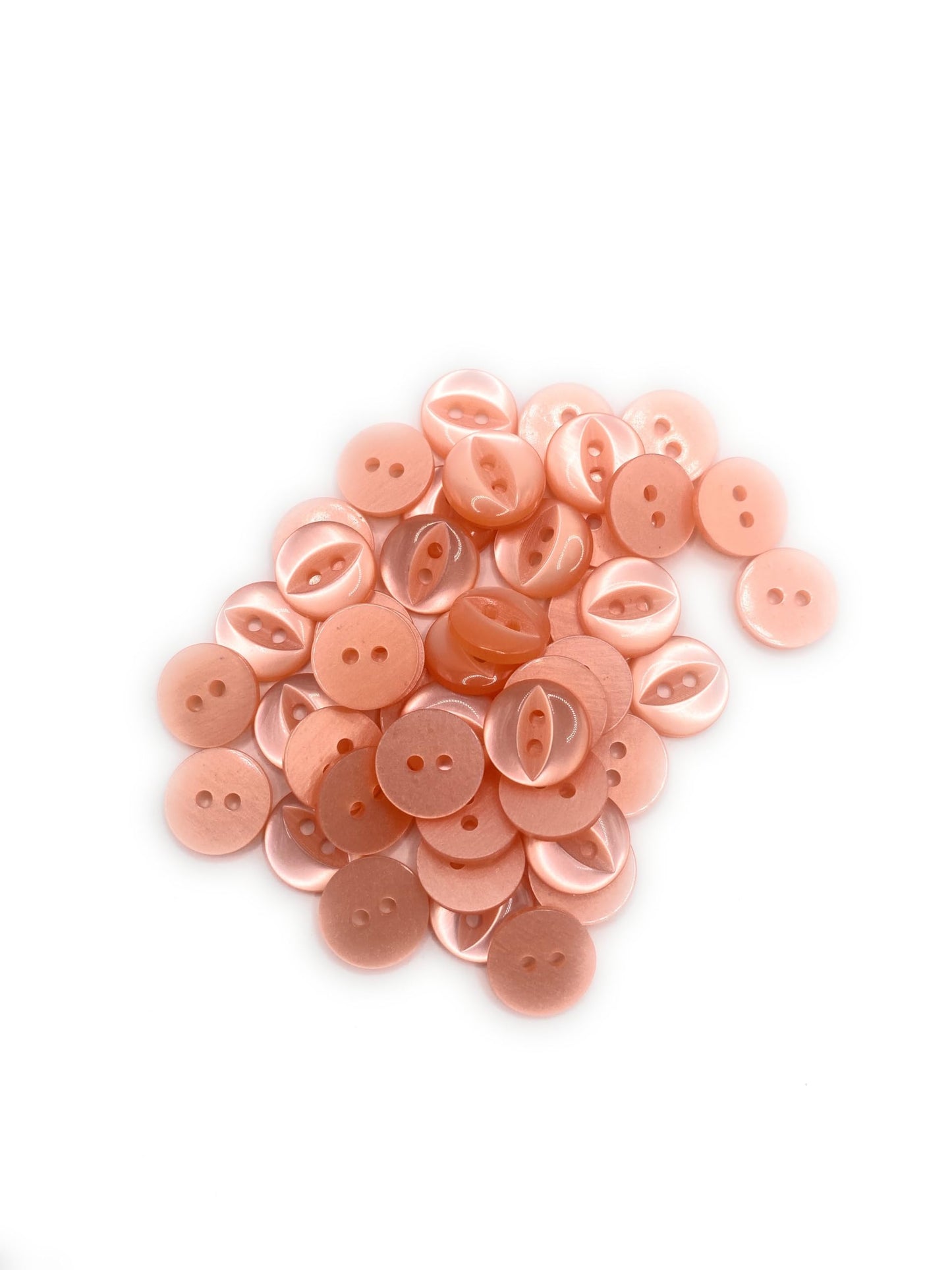 Fisheye Buttons 3 Sizes 2 Hole Baby Knitting Pack of 10 (49 Peach 16.5mm)