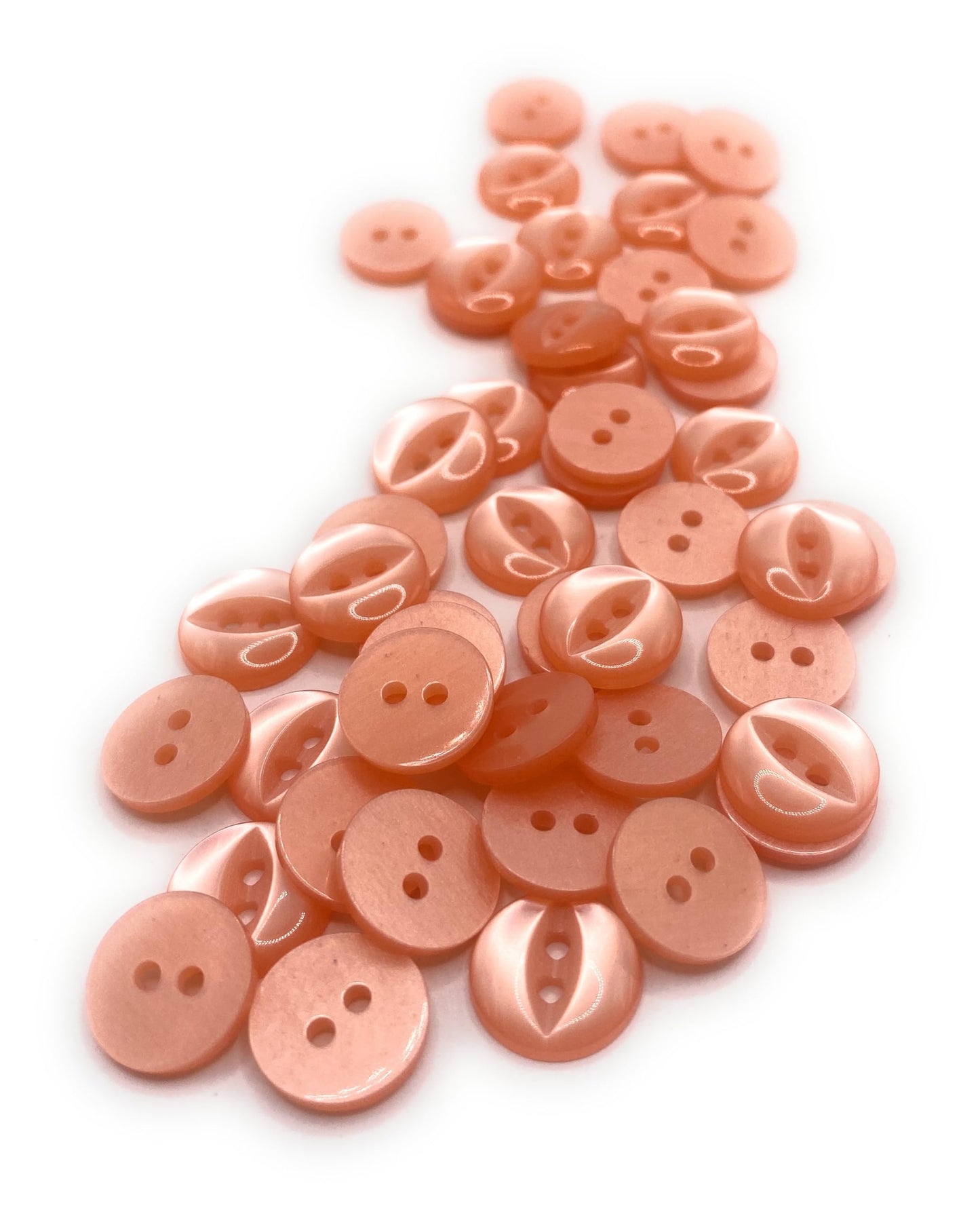 Fisheye Buttons 3 Sizes 2 Hole Baby Knitting Pack of 10 (49 Peach 16.5mm)