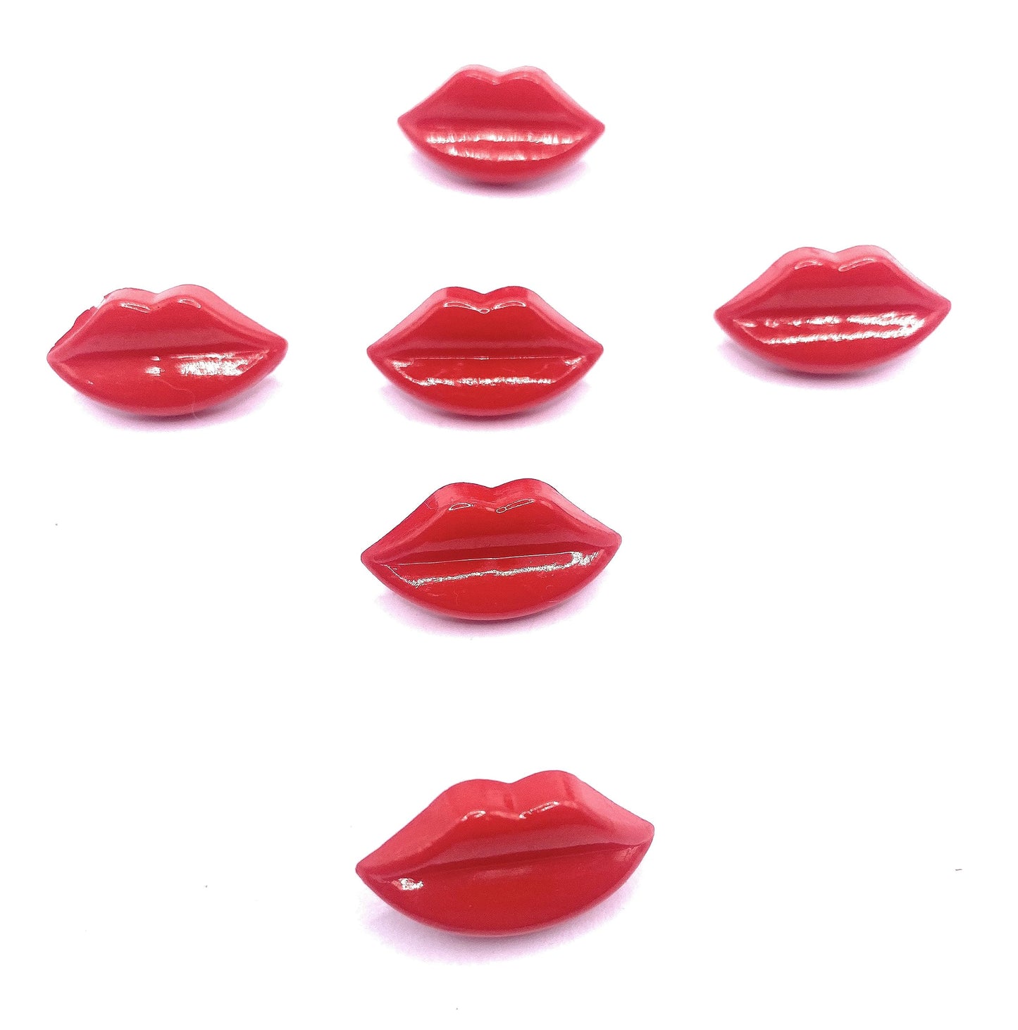 KnitForLess 13mmx25mm Red Lip Shape Shank Acrylic Buttons Embellishments Scrapbooking Crafts Arts