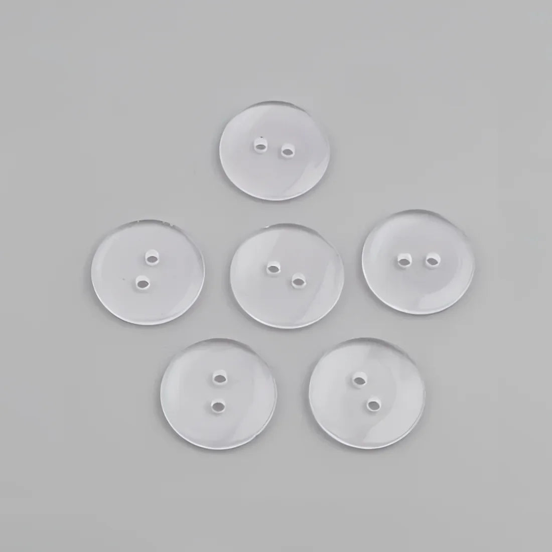 KnitForLess 20mm Buttons Clear Transparent Sewing Bedding Knitting 2 Holes Pack of 10