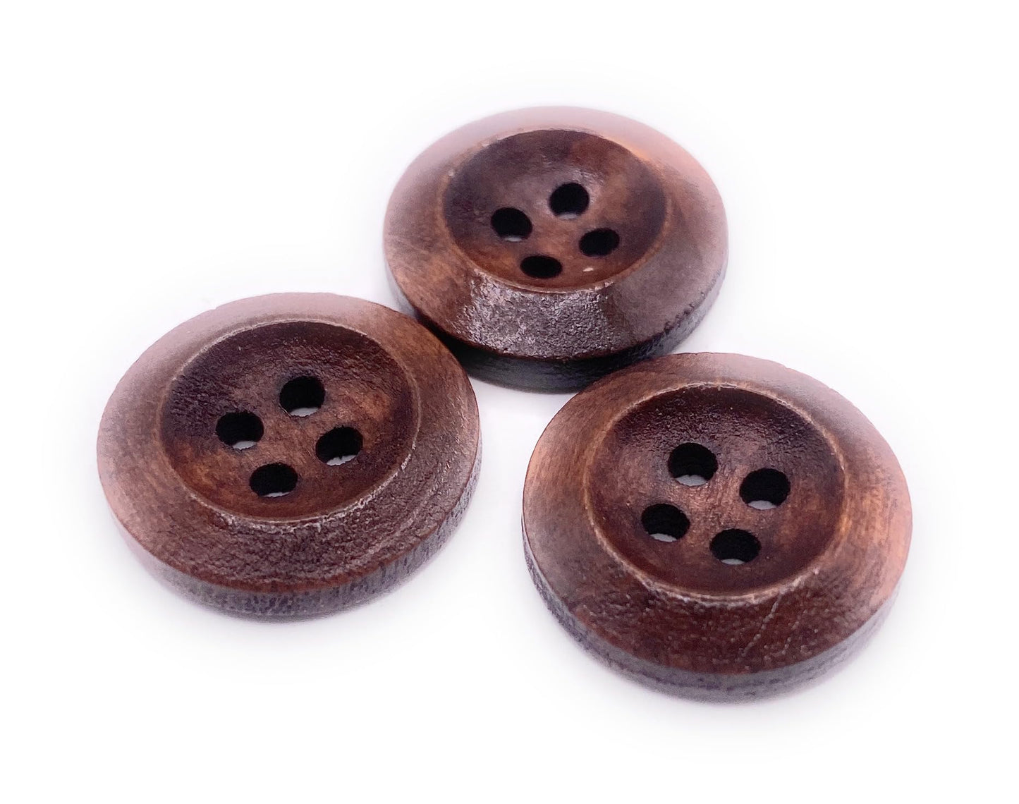 KnitForLess 18mm Brown Wooden Buttons Cardigan Sewing Knitting 4 Hole