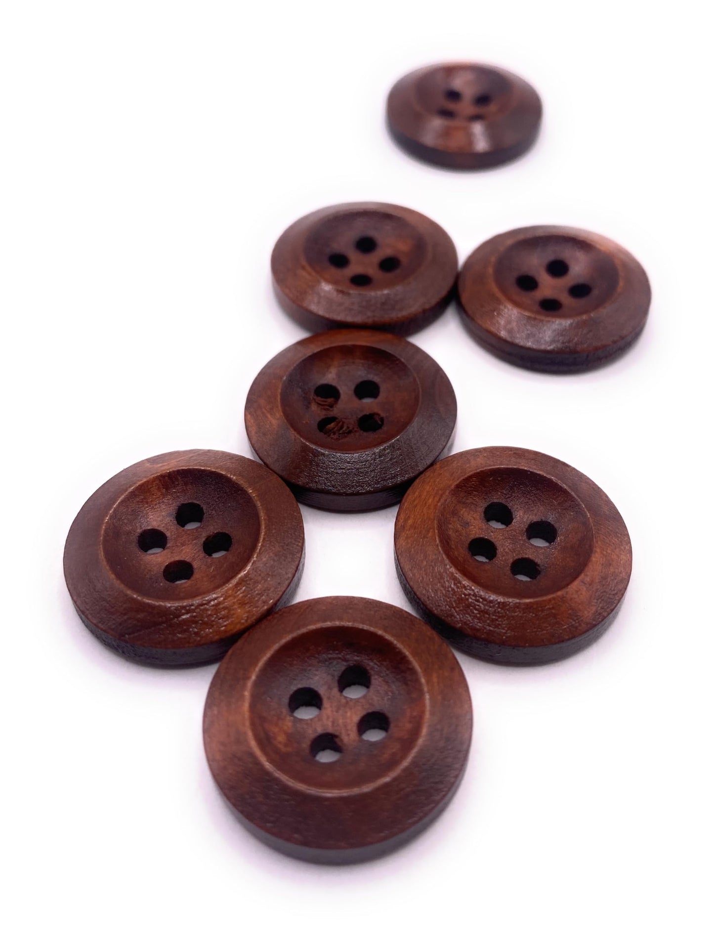 KnitForLess 18mm Brown Wooden Buttons Cardigan Sewing Knitting 4 Hole