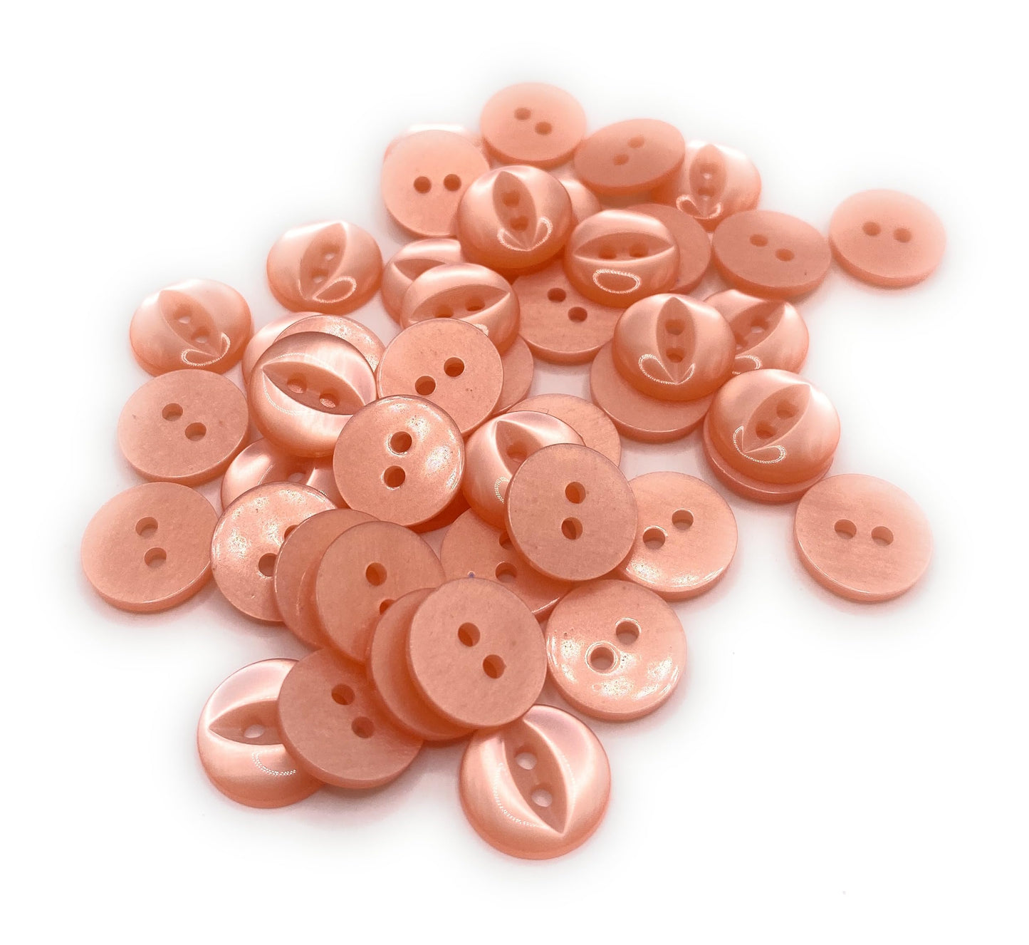Fisheye Buttons 3 Sizes 2 Hole Baby Knitting Pack of 10 (49 Peach 16.5mm)