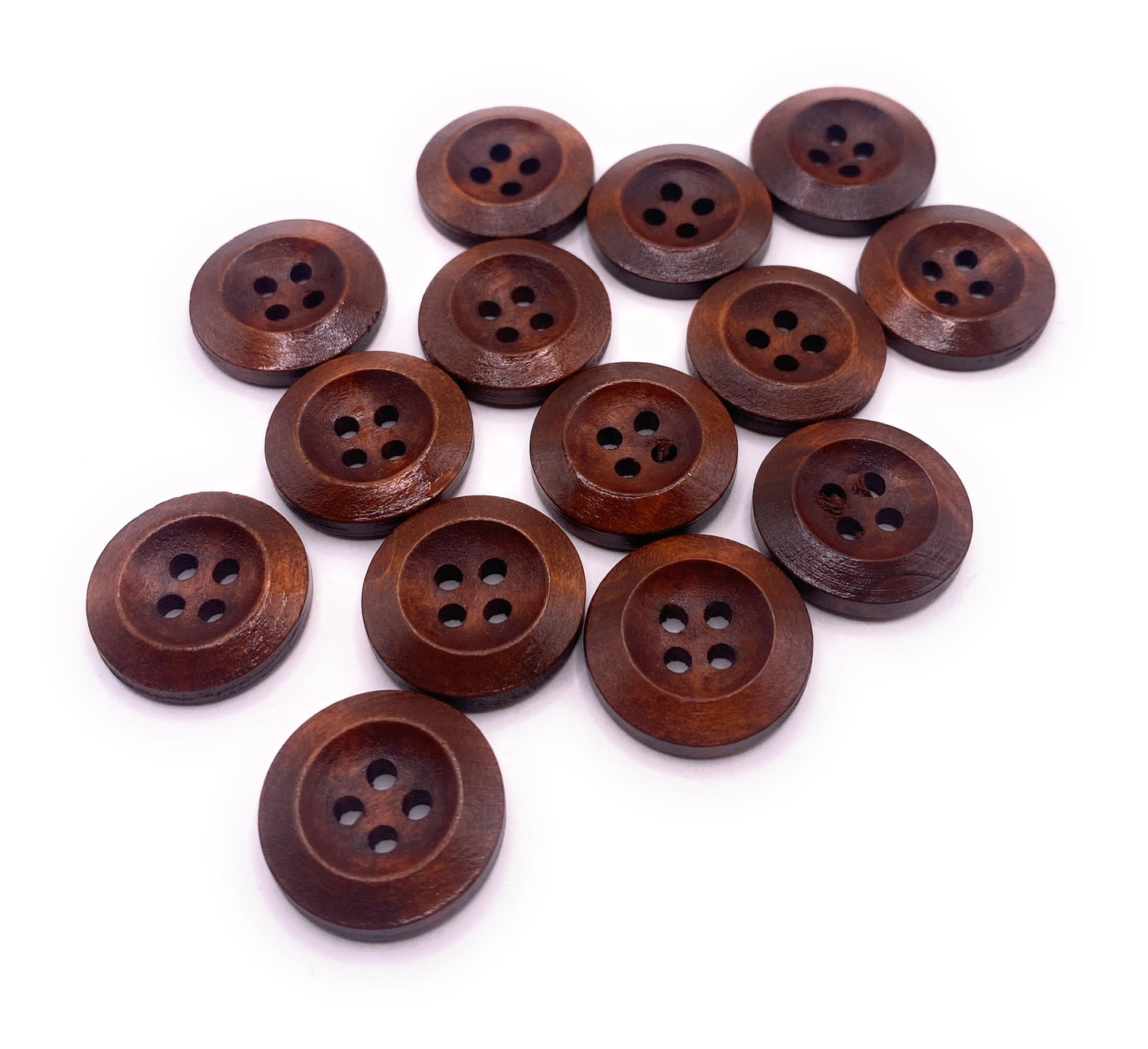 KnitForLess 18mm Brown Wooden Buttons Cardigan Sewing Knitting 4 Hole