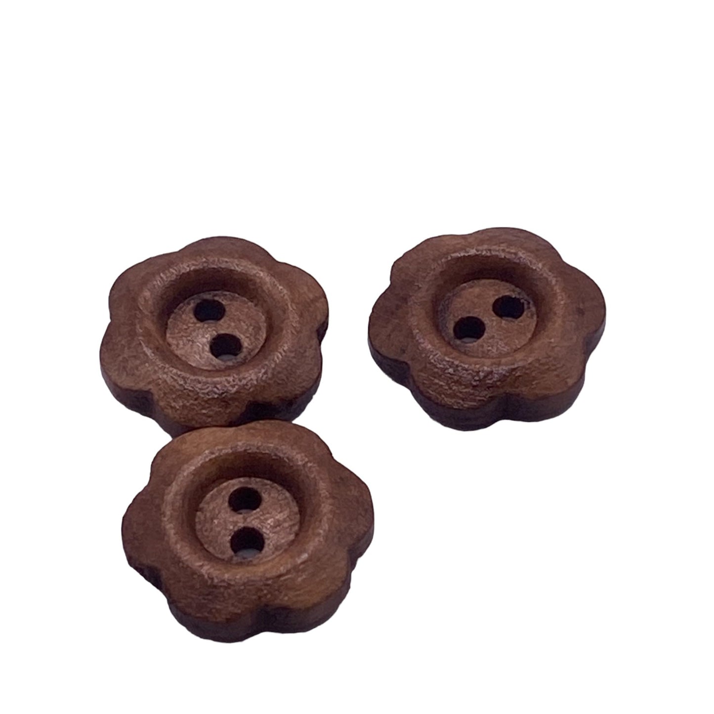 KnitForLess 10Pcs 14mm Wooden Flower Buttons for Embroidery Sewing Knitting 2 Hole Childrens Cardigans