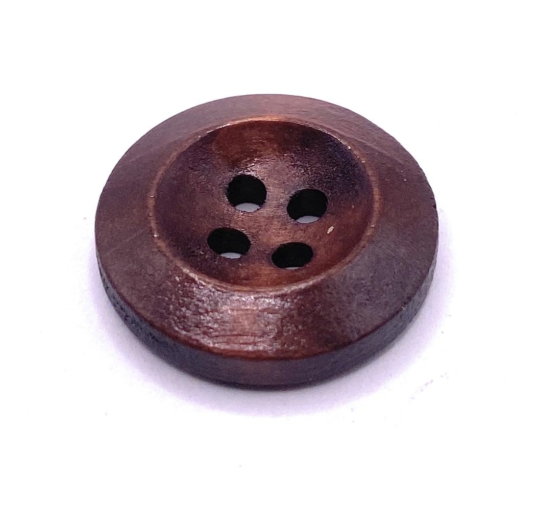 KnitForLess 18mm Brown Wooden Buttons Cardigan Sewing Knitting 4 Hole 20