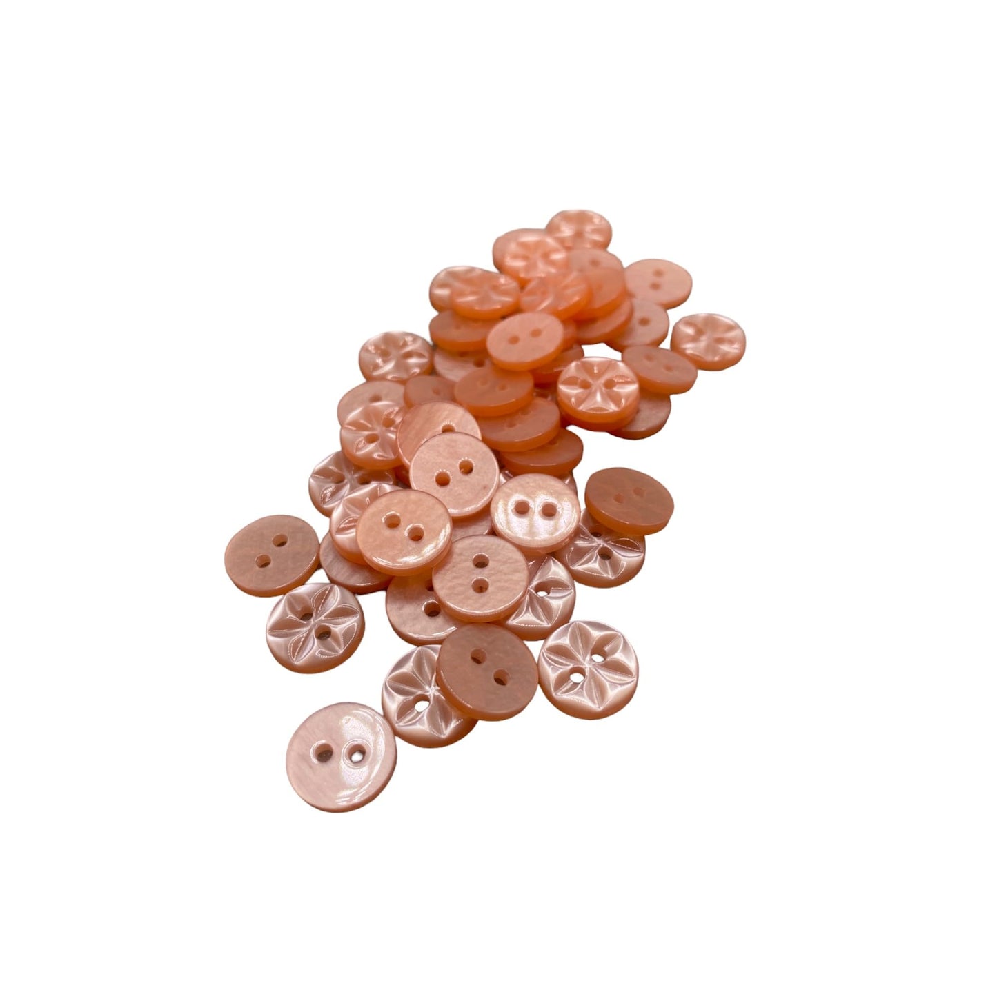 KnitForLess Star Flower Buttons 3 Sizes Pack of 10 Great for Handmade Knitting Baby Cardigan 49 Peach / 14mm