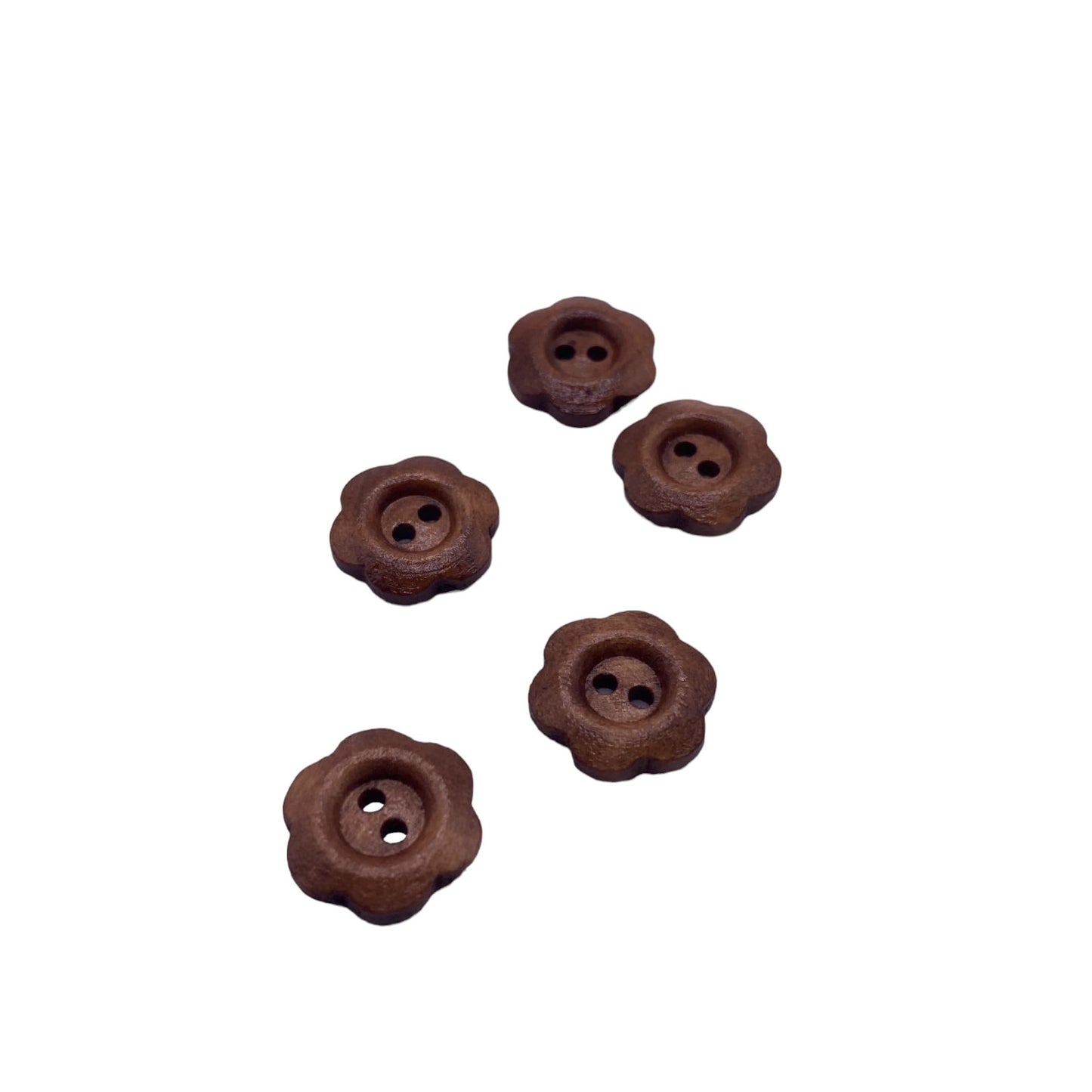 KnitForLess 10Pcs 14mm Wooden Flower Buttons for Embroidery Sewing Knitting 2 Hole Childrens Cardigans