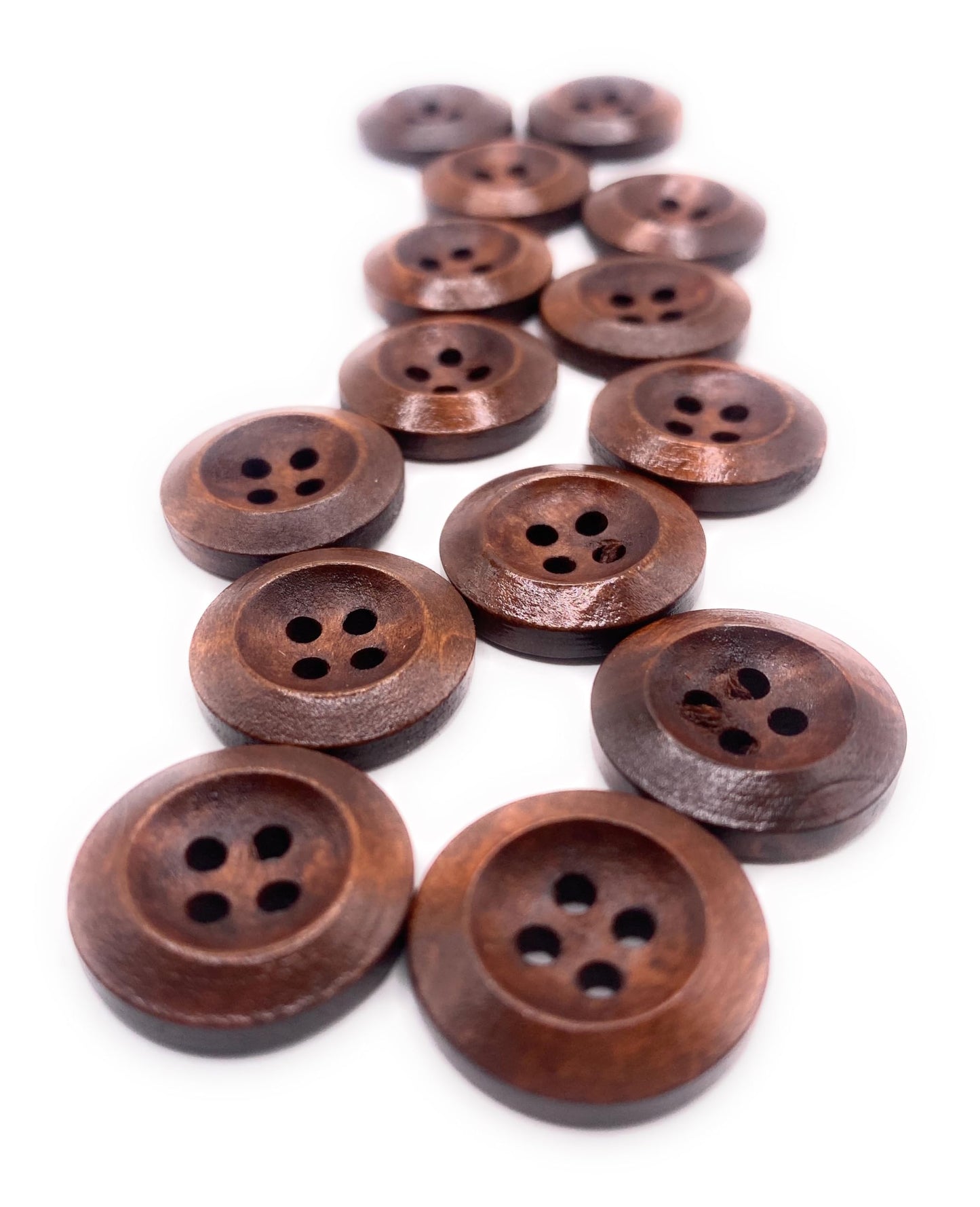 KnitForLess 18mm Brown Wooden Buttons Cardigan Sewing Knitting 4 Hole