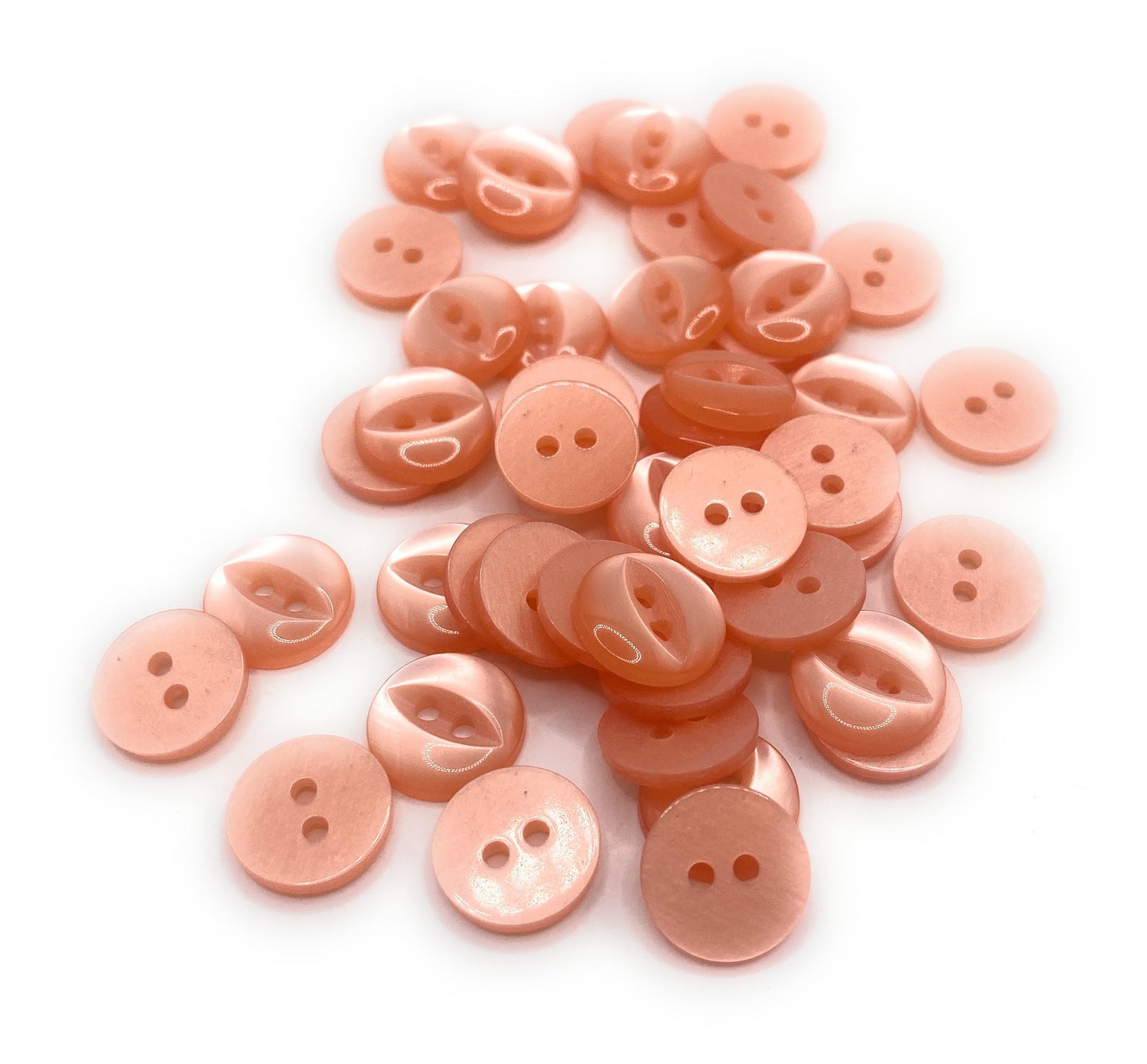 Fisheye Buttons 3 Sizes 2 Hole Baby Knitting Pack of 10 (49 Peach 16.5mm)