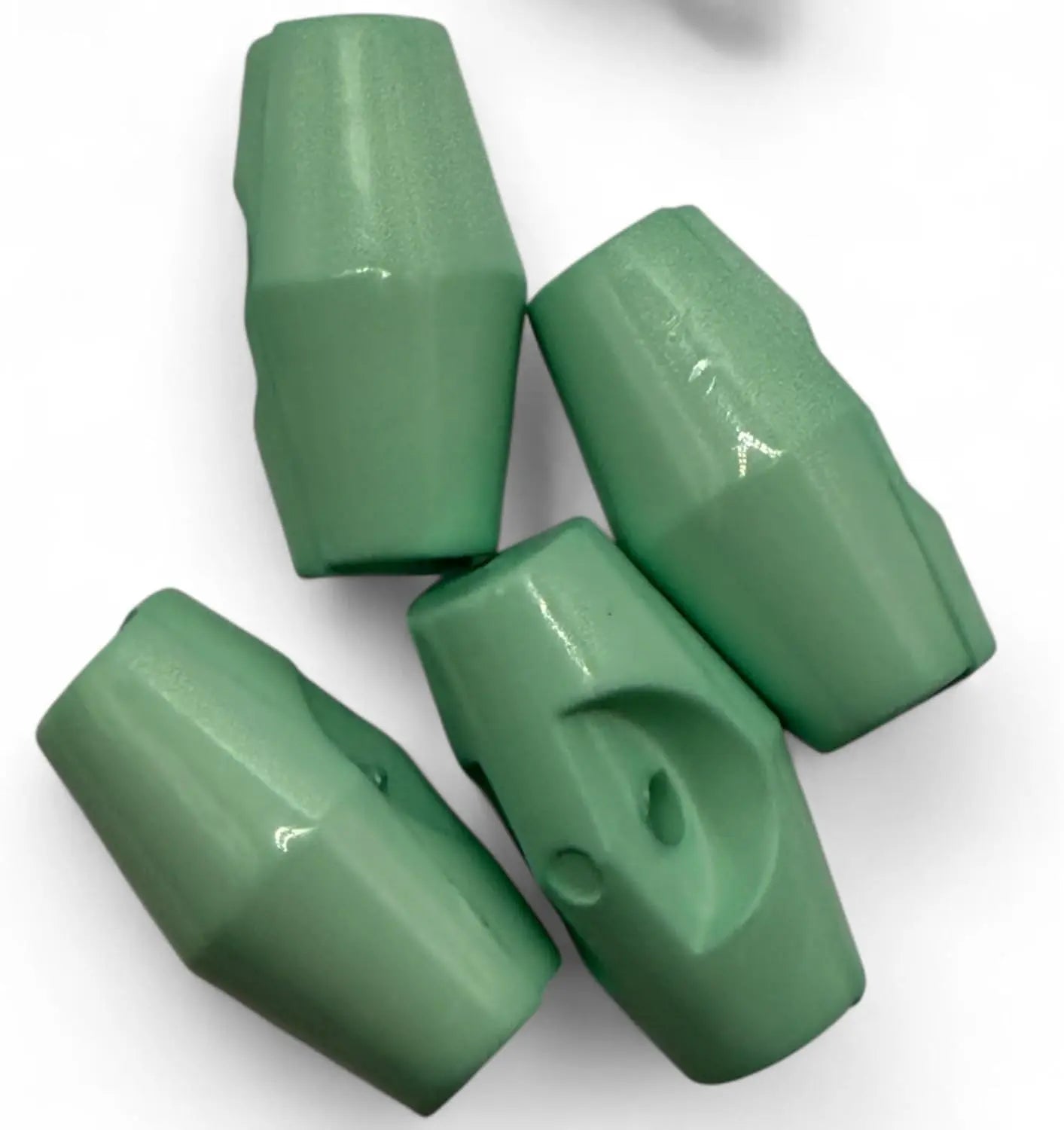 Toggle Buttons for Baby Clothing, 19mm Mint Green Plastic Duffle Fasteners, 6-Pack