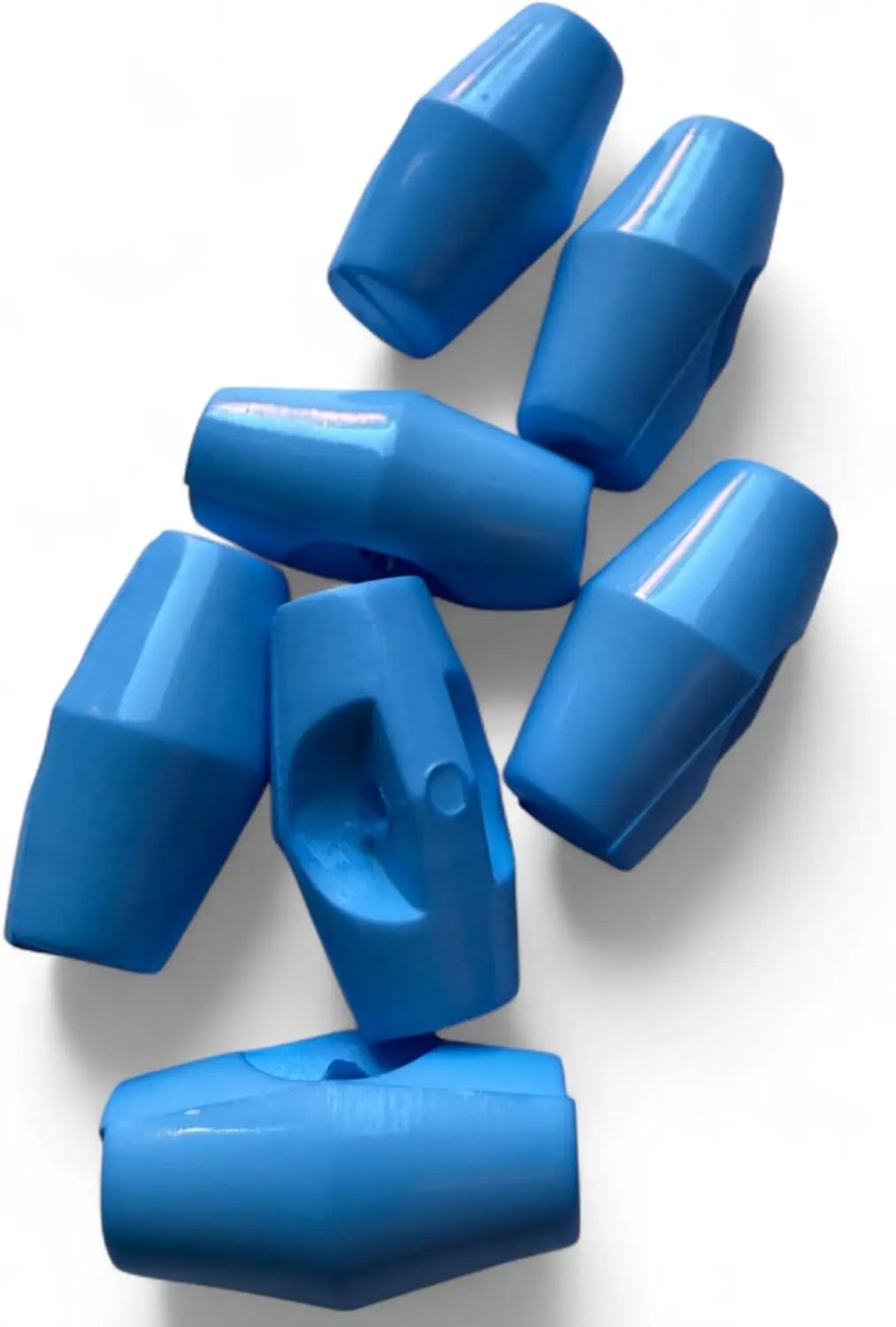 Baby Toggle Buttons, Blue Plastic Duffle Fasteners, 19mm, Pack of 6