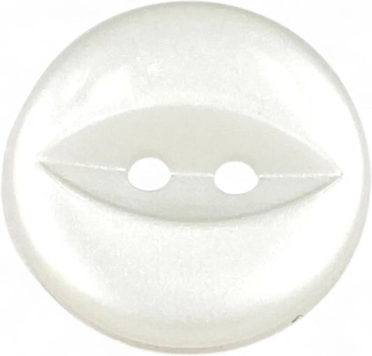 Fisheye Sewing Buttons, 11mm 14mm 16mm, 3 Sizes, Pack of 12, Multi-Colour (01 White, 11mm)