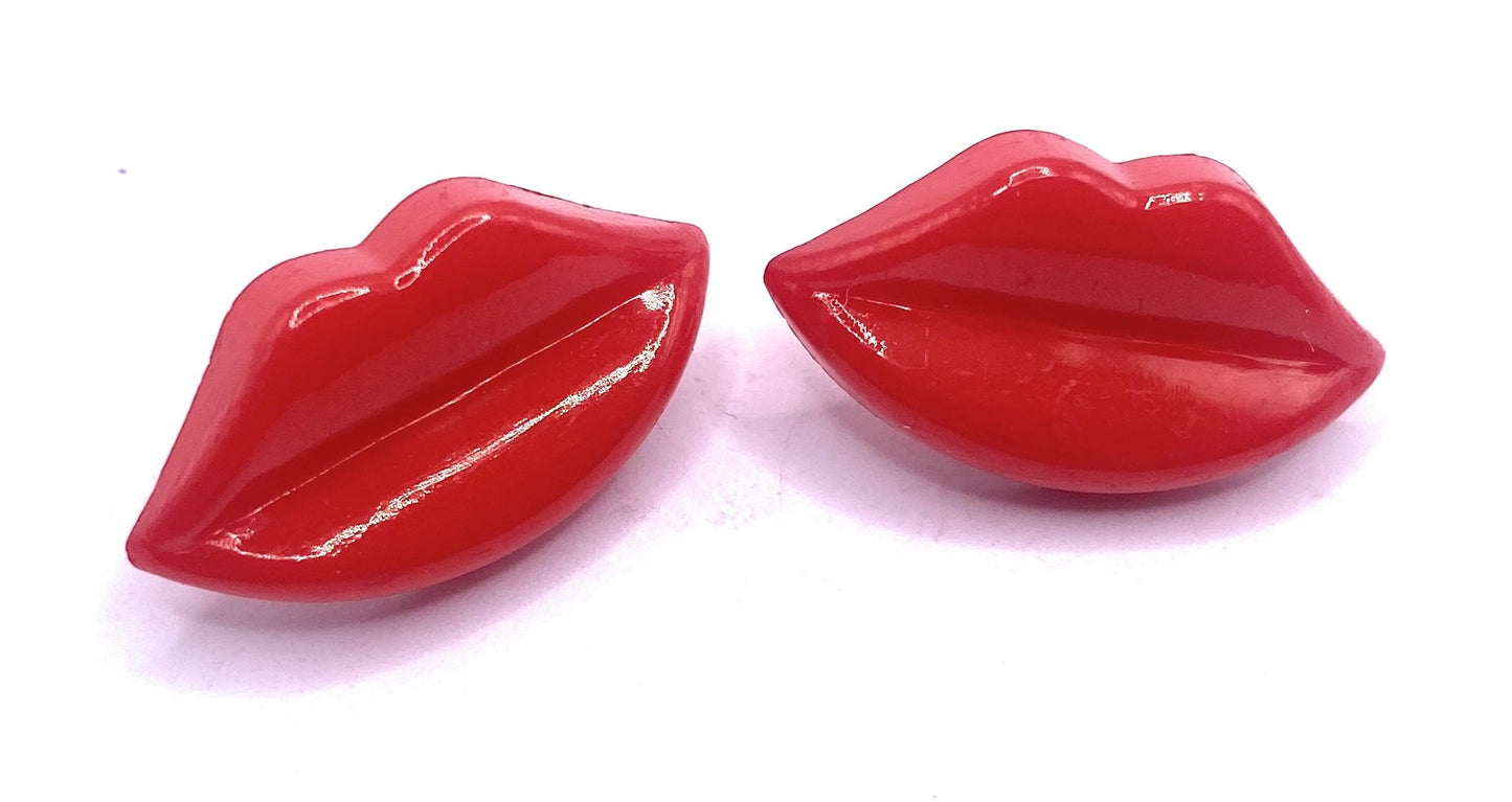 KnitForLess 13mmx25mm Red Lip Shape Shank Acrylic Buttons Embellishments Scrapbooking Crafts Arts