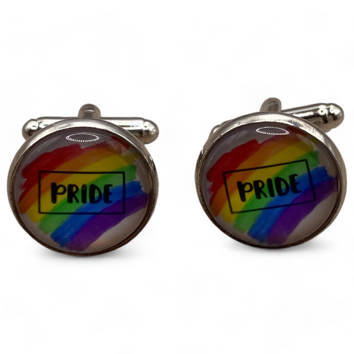 James Turley Jewellery LGBTQ + Pride Sleeve Cufflinks 1 Pair Stainless Steel Wedding Gift