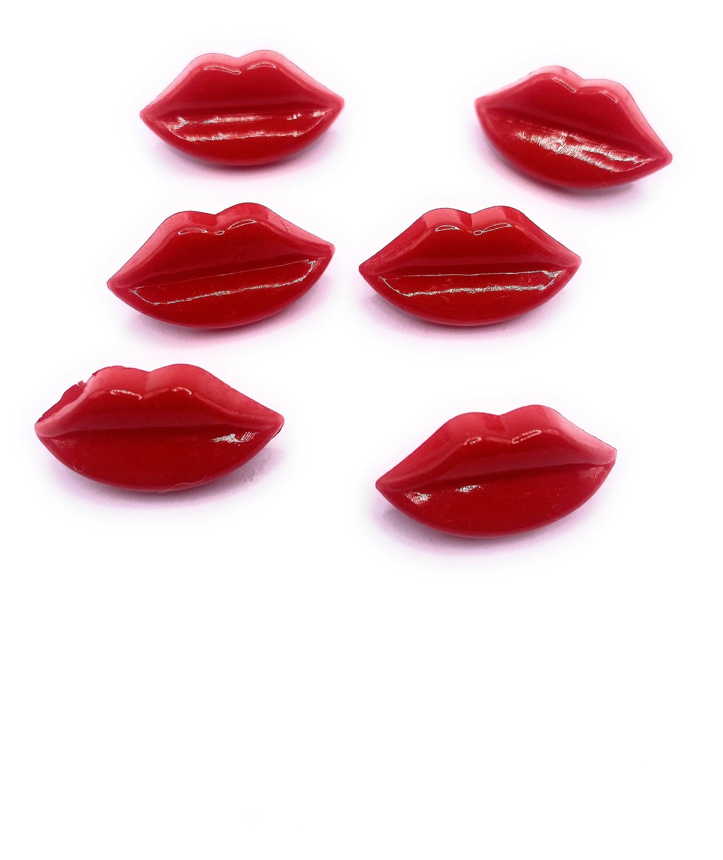 KnitForLess 13mmx25mm Red Lip Shape Shank Acrylic Buttons Embellishments Scrapbooking Crafts Arts