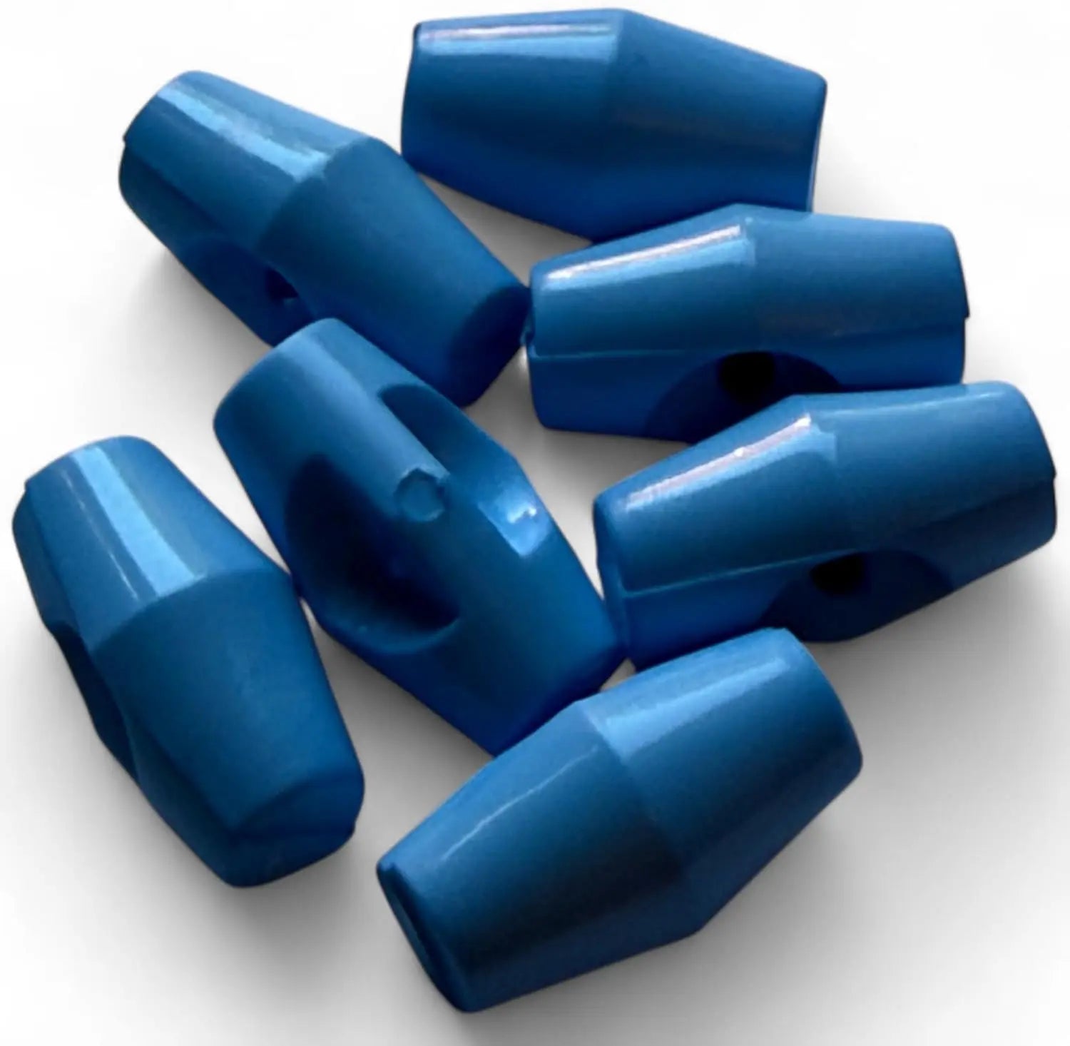 Baby Toggle Buttons, Blue Plastic Duffle Fasteners, 19mm, Pack of 6