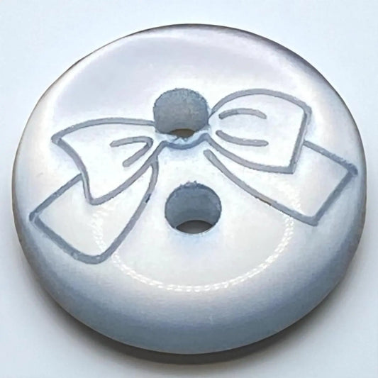 Baby Buttons with Bow Design, 11mm, 2-Hole, Pack of 12, 10 Colours Available (Baby Blue)
