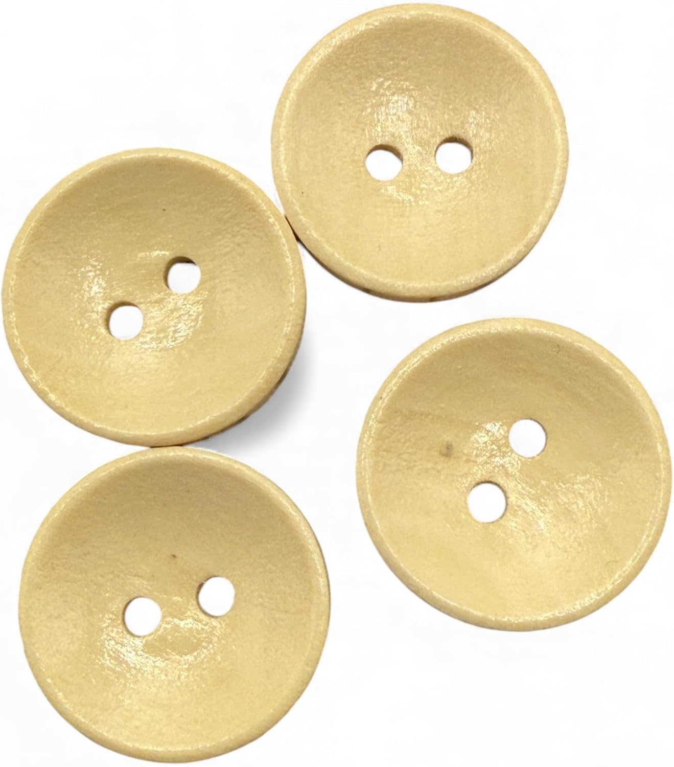 Wooden Sewing Buttons, Oval Shape, 2 Hole, Light Brown, 18mm, Pack of 10