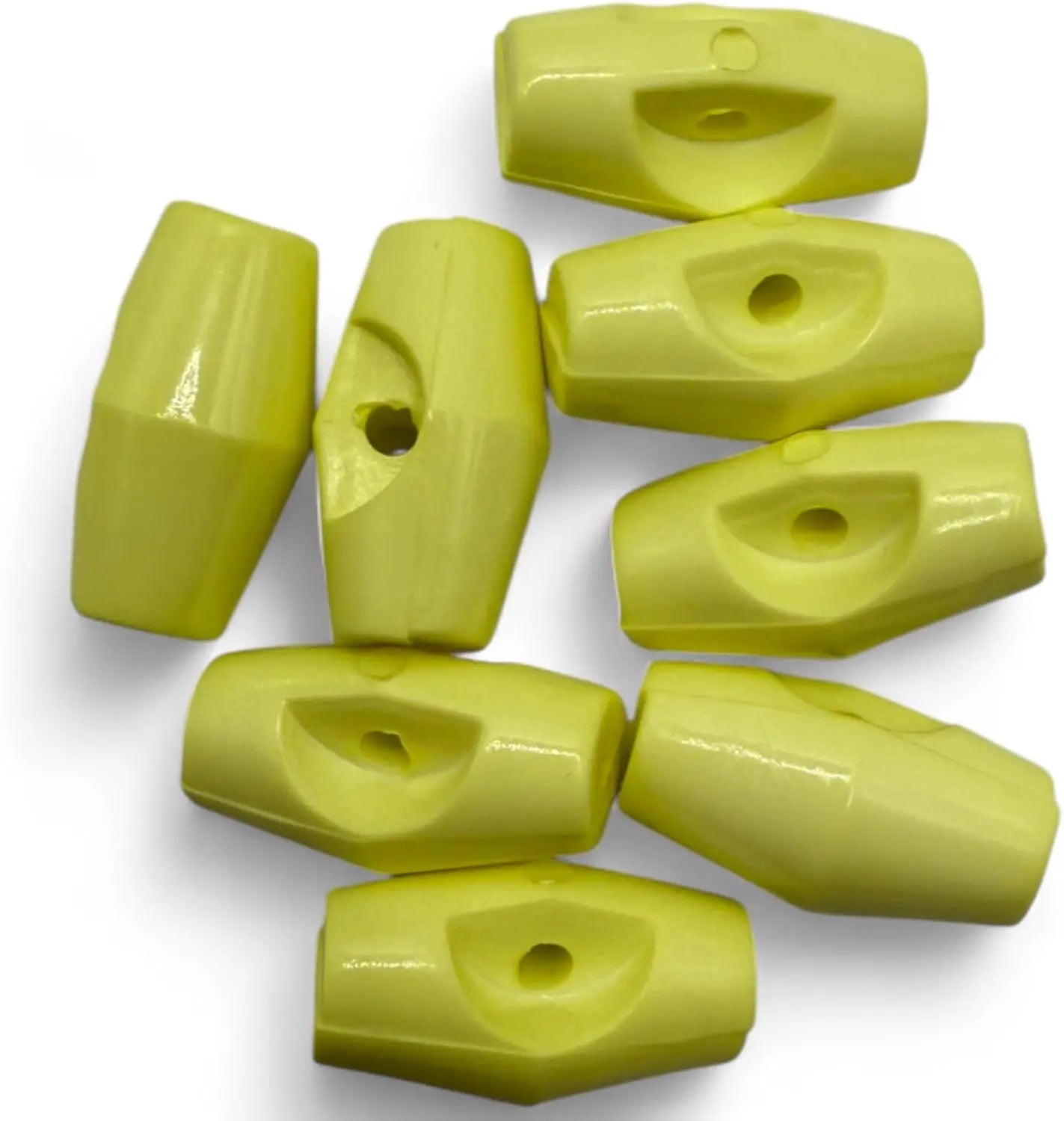 Baby Toggle Buttons, Plastic Duffle Fasteners, 19mm, Lemon, 6-Pack