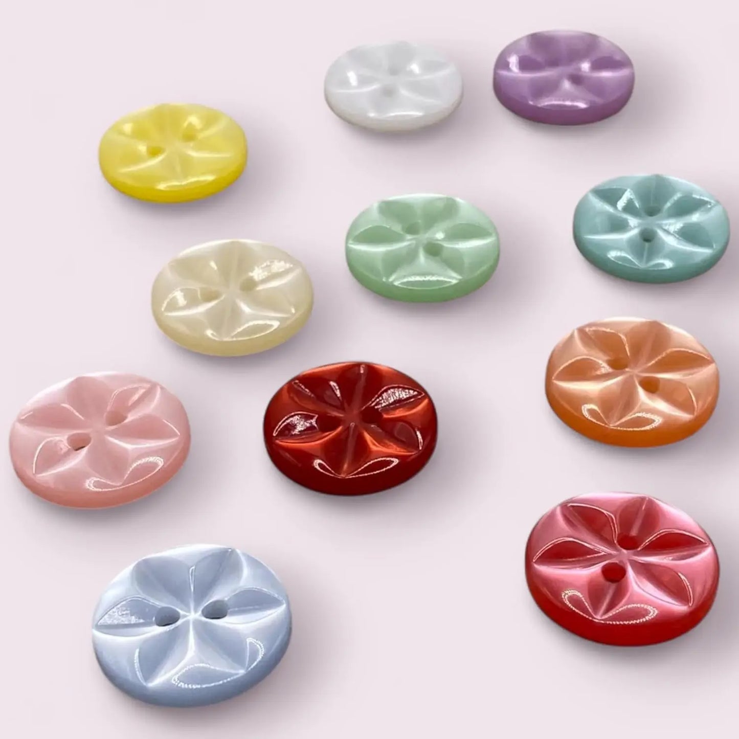 Star Sewing Buttons, 11mm 14mm 16mm, 11 Colours, Pack of 12, Classic British Style (01 White, 11mm)