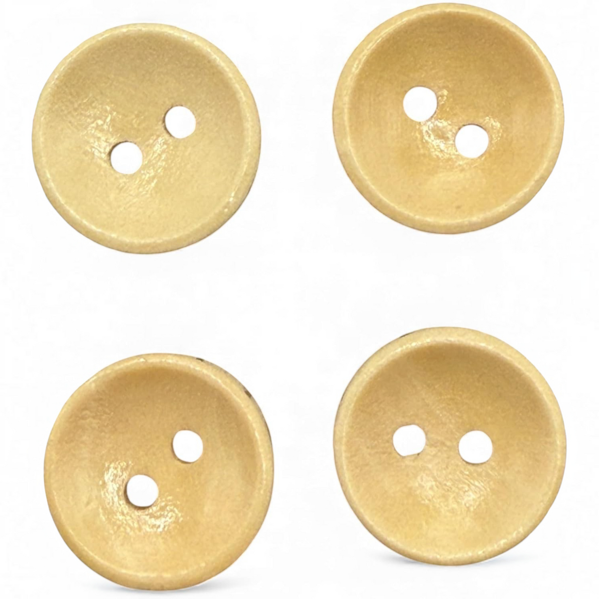 15mm Light Brown Oval Wooden Buttons, 2 Hole, Pack of 10