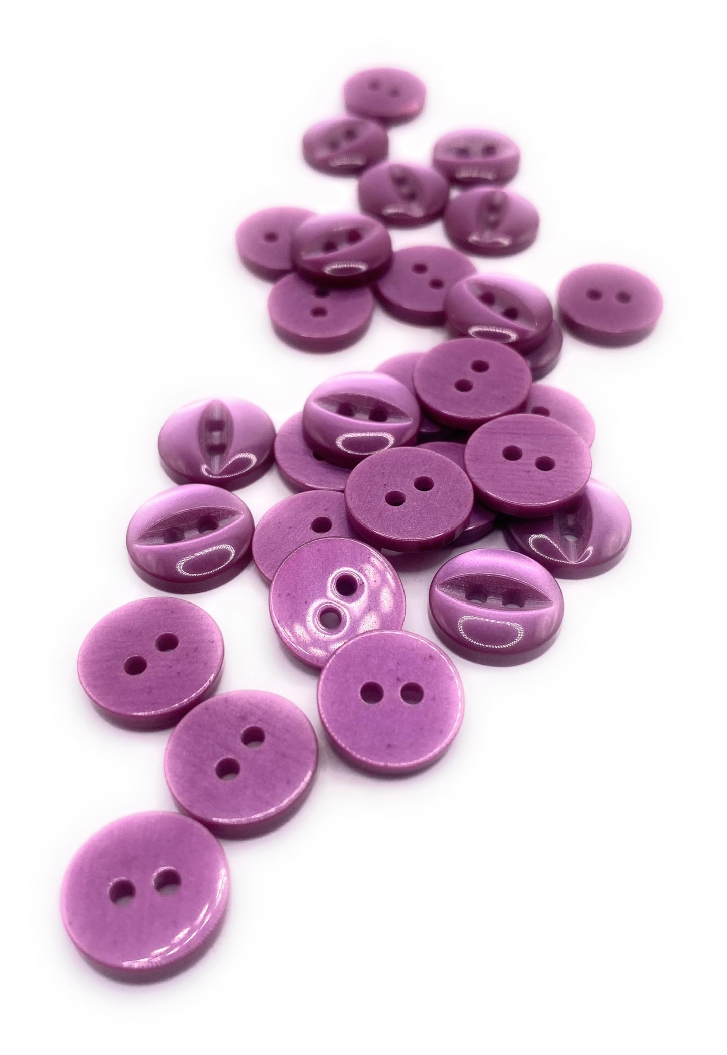Fisheye Buttons 3 Sizes 2 Hole Baby Knitting Pack of 10 (02 Plum 16.5mm)