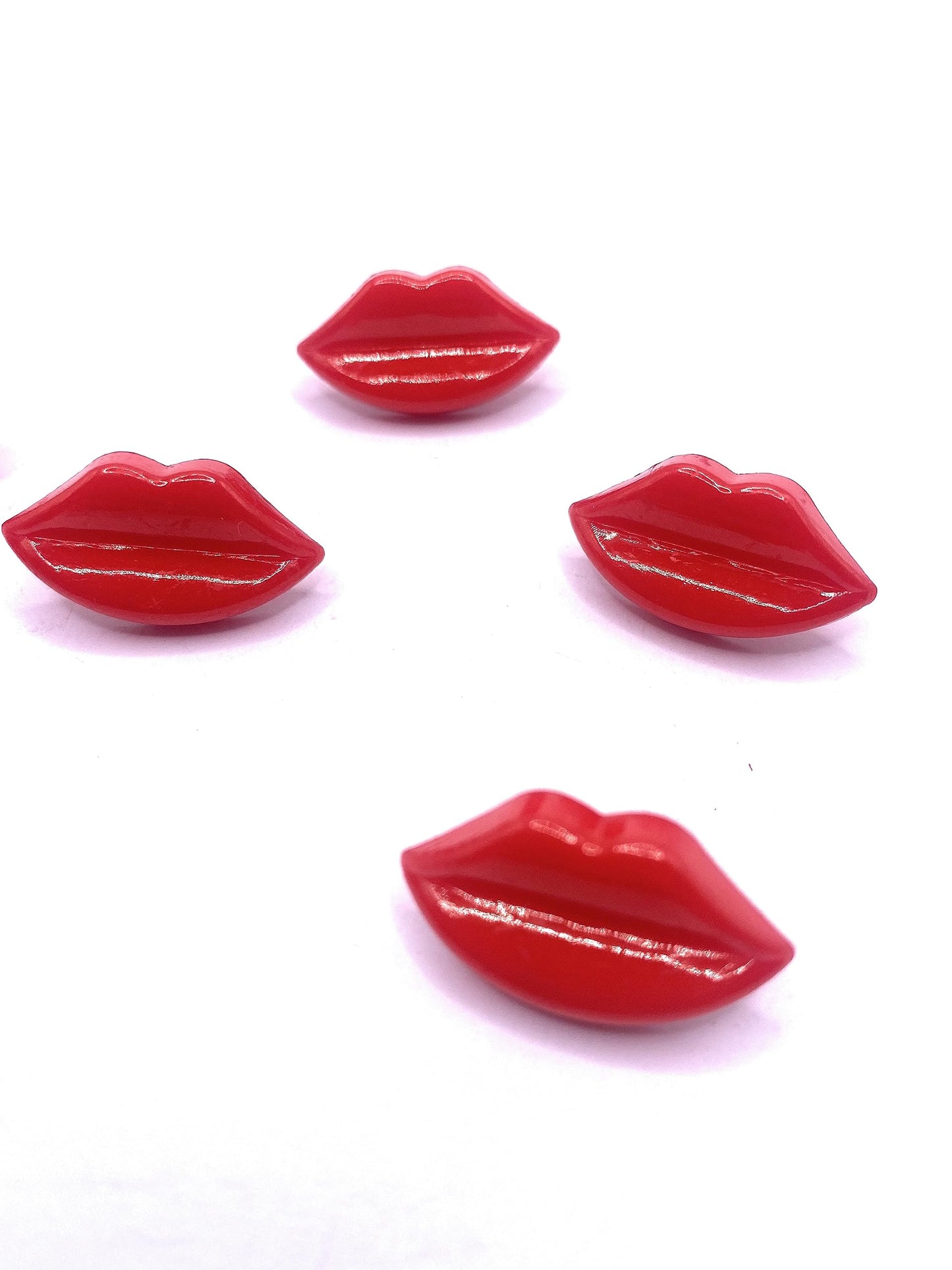 KnitForLess 13mmx25mm Red Lip Shape Shank Acrylic Buttons Embellishments Scrapbooking Crafts Arts