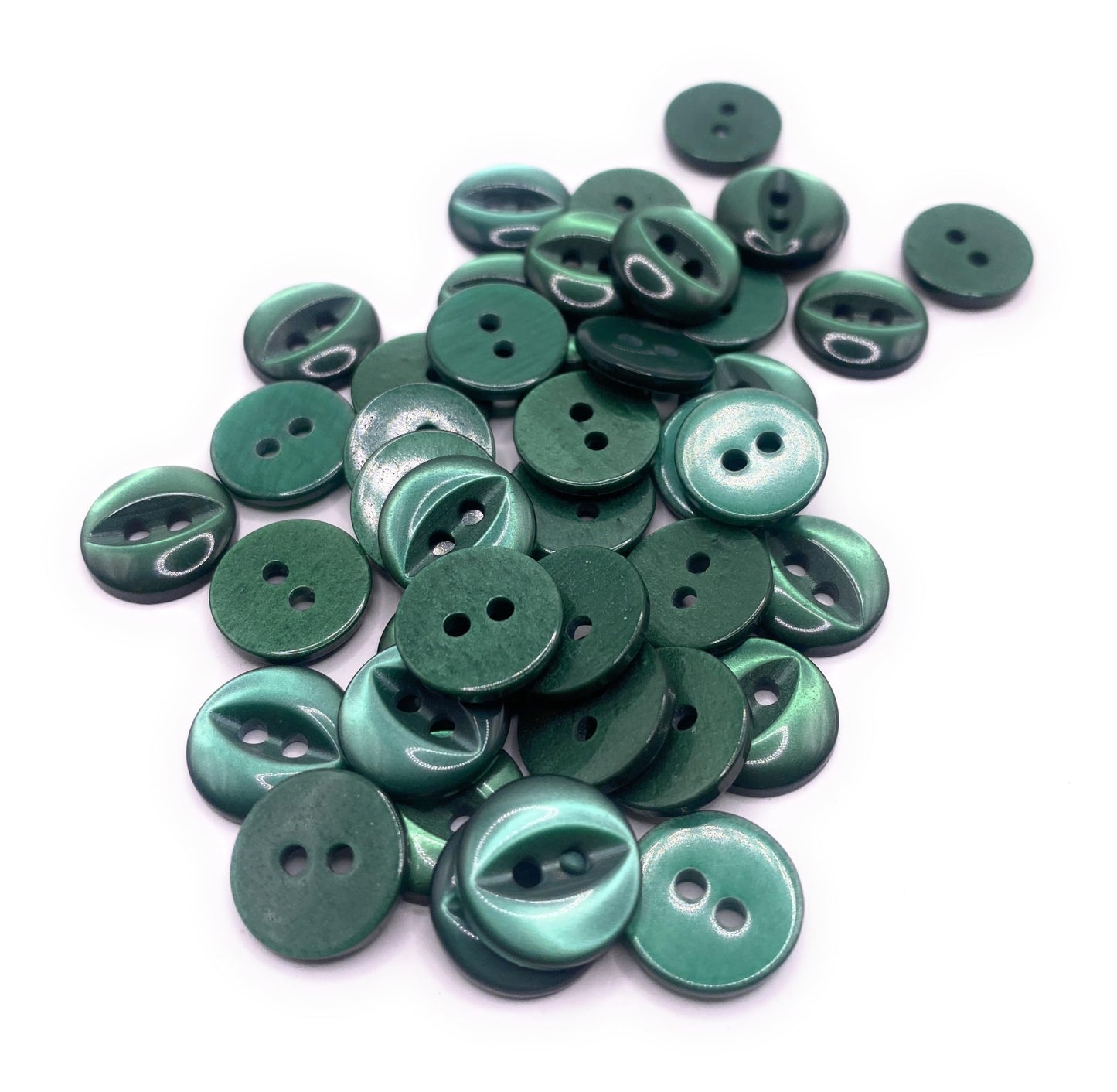 Fisheye Buttons 3 Sizes 2 Hole Baby Knitting Pack of 10 (35 Dark Green 16.5mm)
