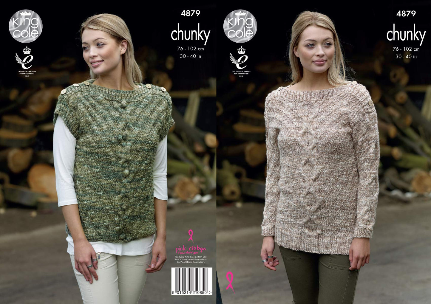 King Cole Ladies Chunky Knitting Pattern Womens Cable Knit Sweater & Top (4879)
