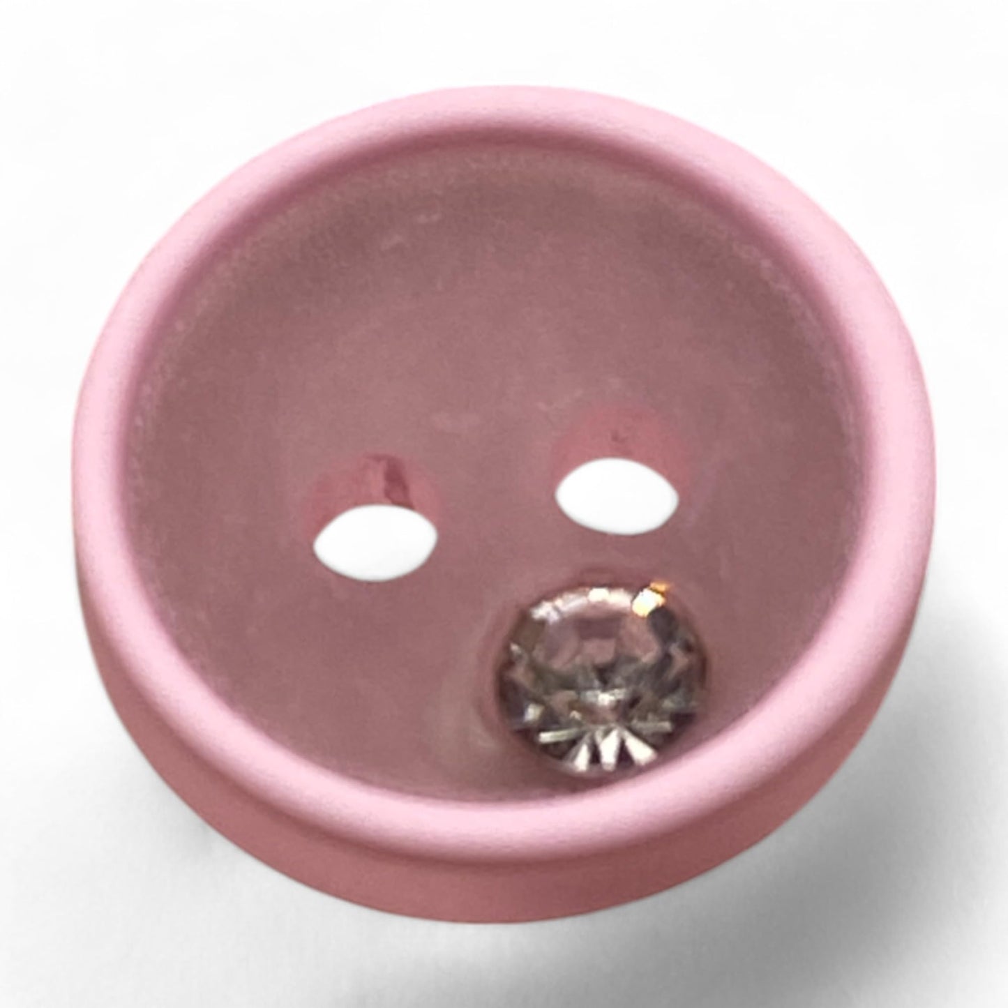 KnitForLess 11mm White and Pink Buttons with Diamond Imitation Stud Baby Cardigans 2 Hole Pack of 10