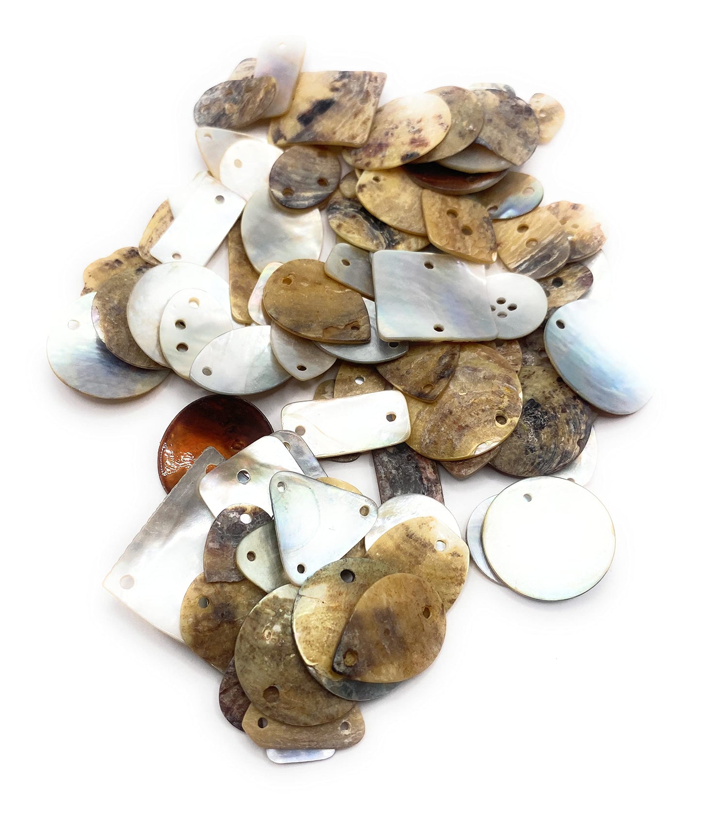 KnitForLess Natural Shell Mother of Pearl Buttons 1 Hole to 4 Many Sizes Sewing Jewelry Making Knitting Scrapbooking