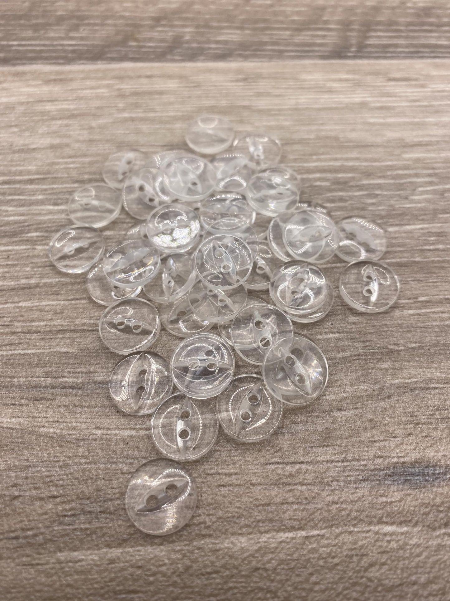 Fisheye Buttons 3 Sizes 2 Hole Baby Knitting Pack of 10 (50 Clear 16.5mm)